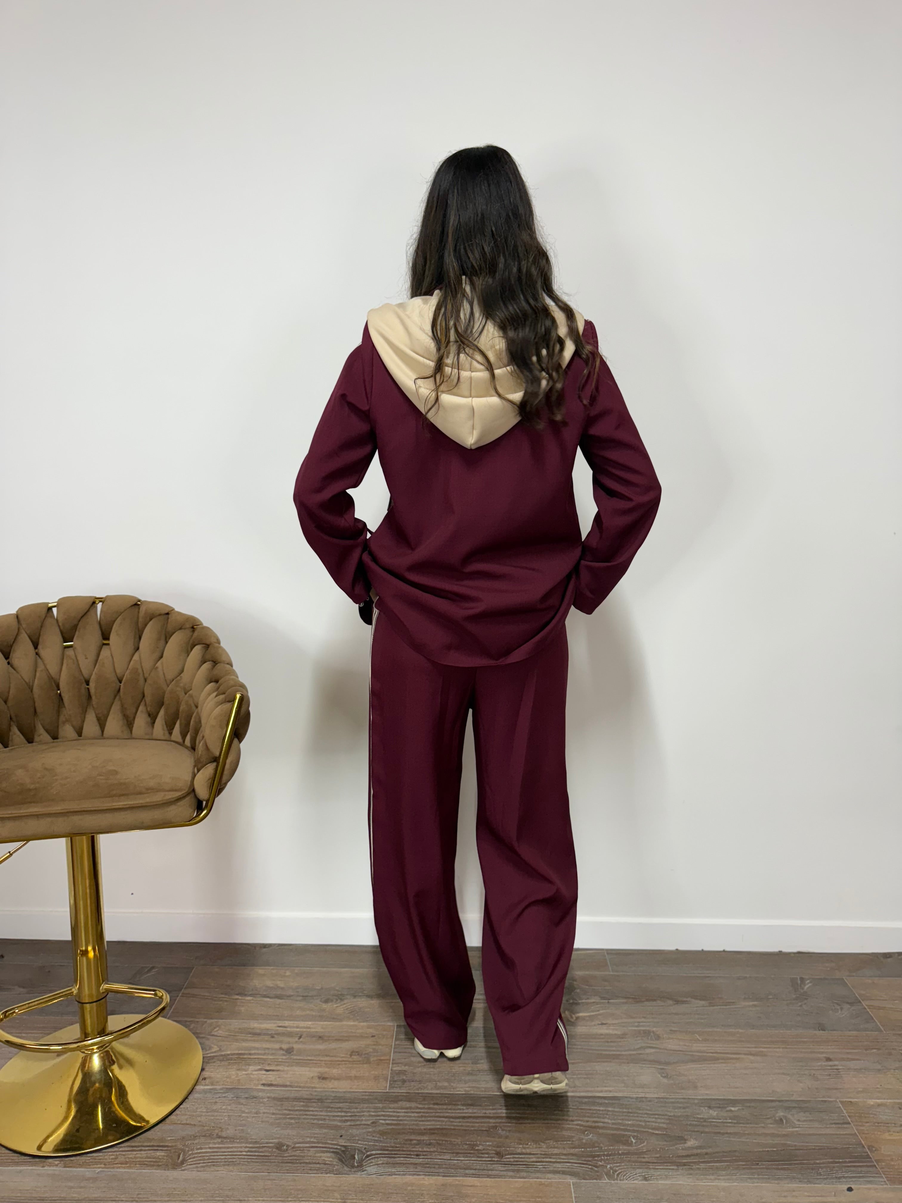 Tailleur New Jersey Bordeaux