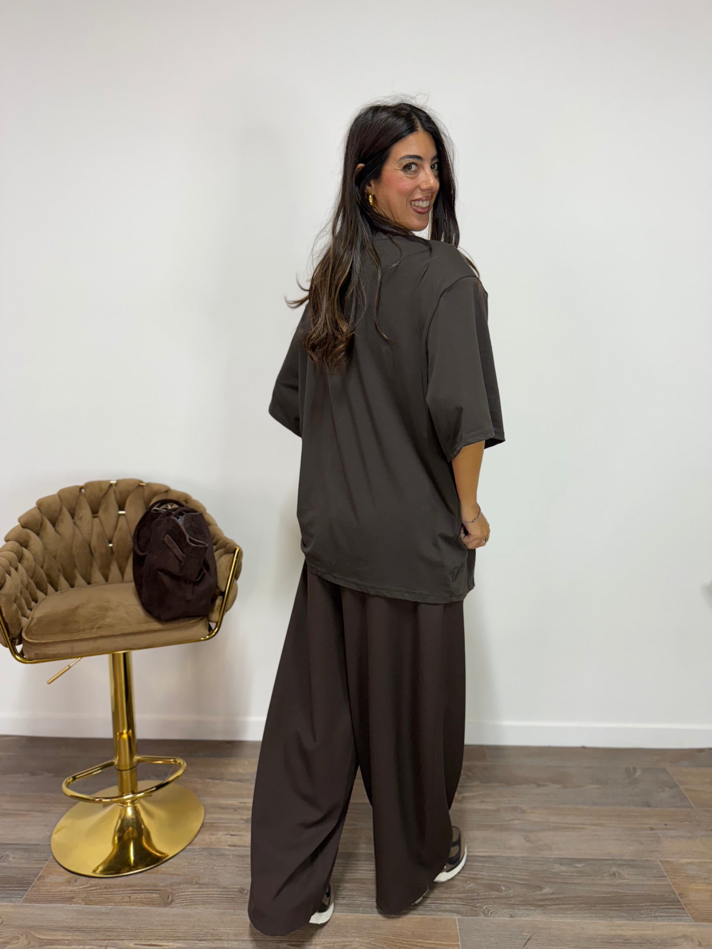 Maxi T-Shirt New York Brown