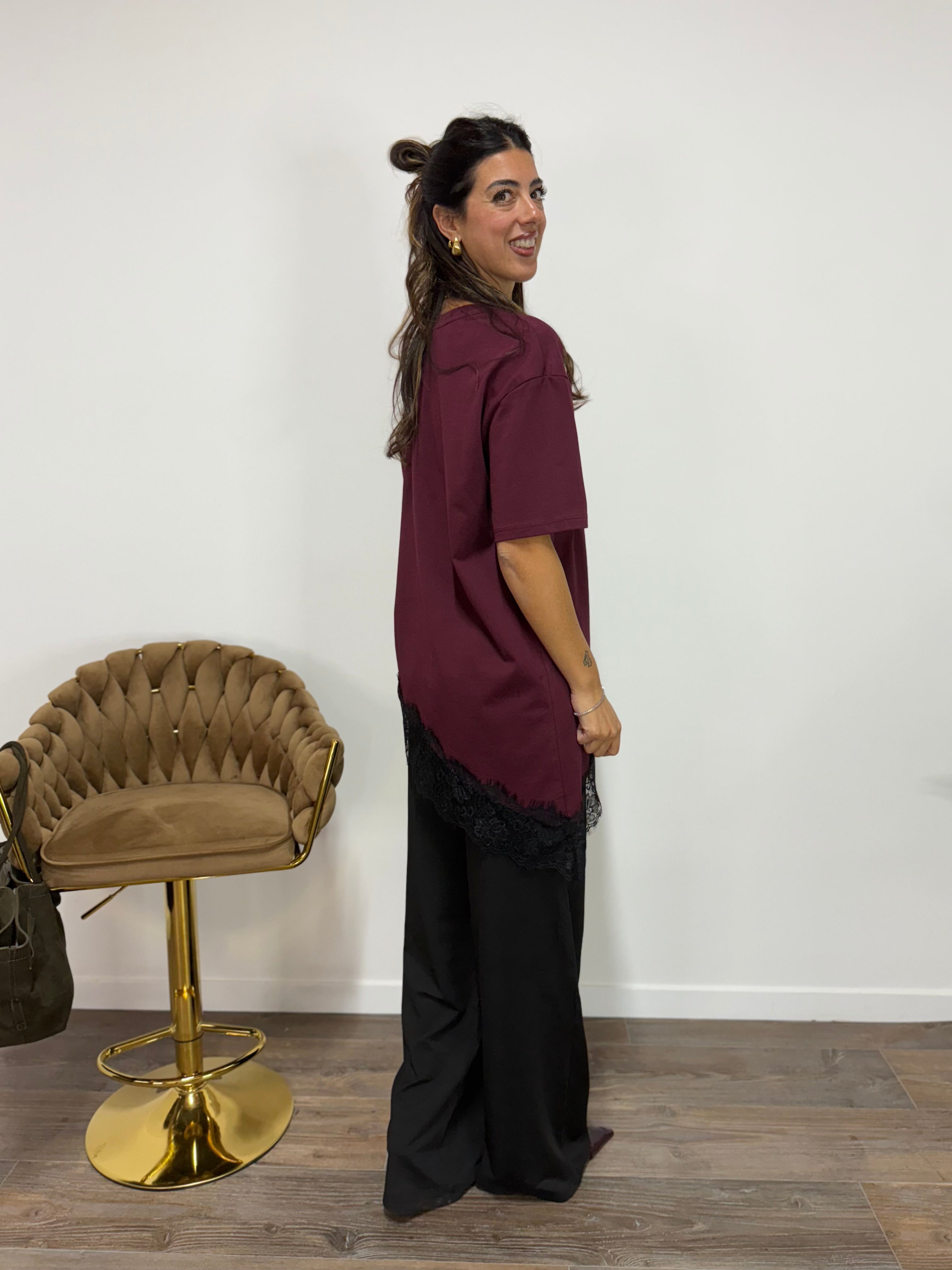 T-Shirt Lingerie LUMINA Bordeaux