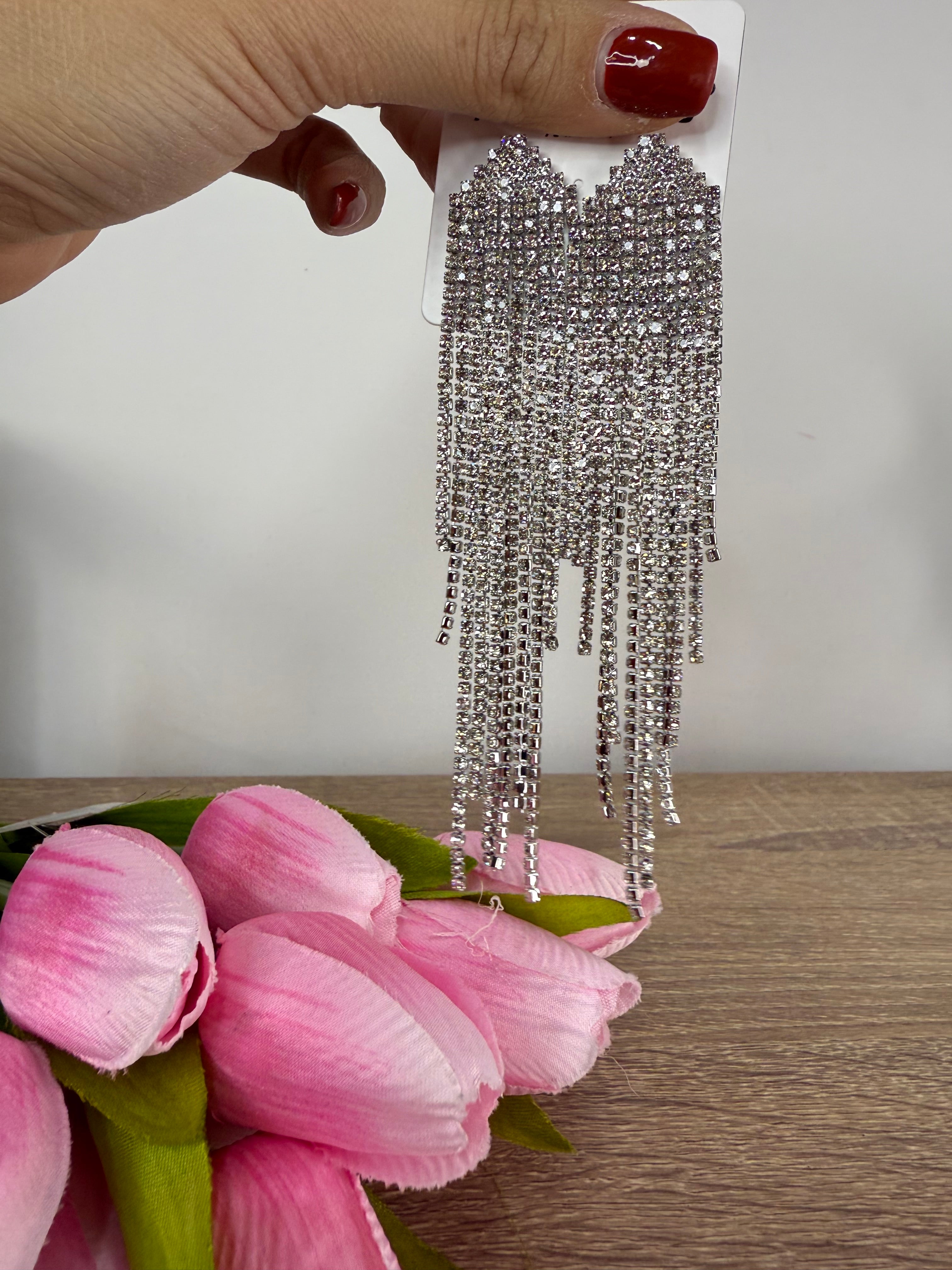 Orecchini Pendenti Strass