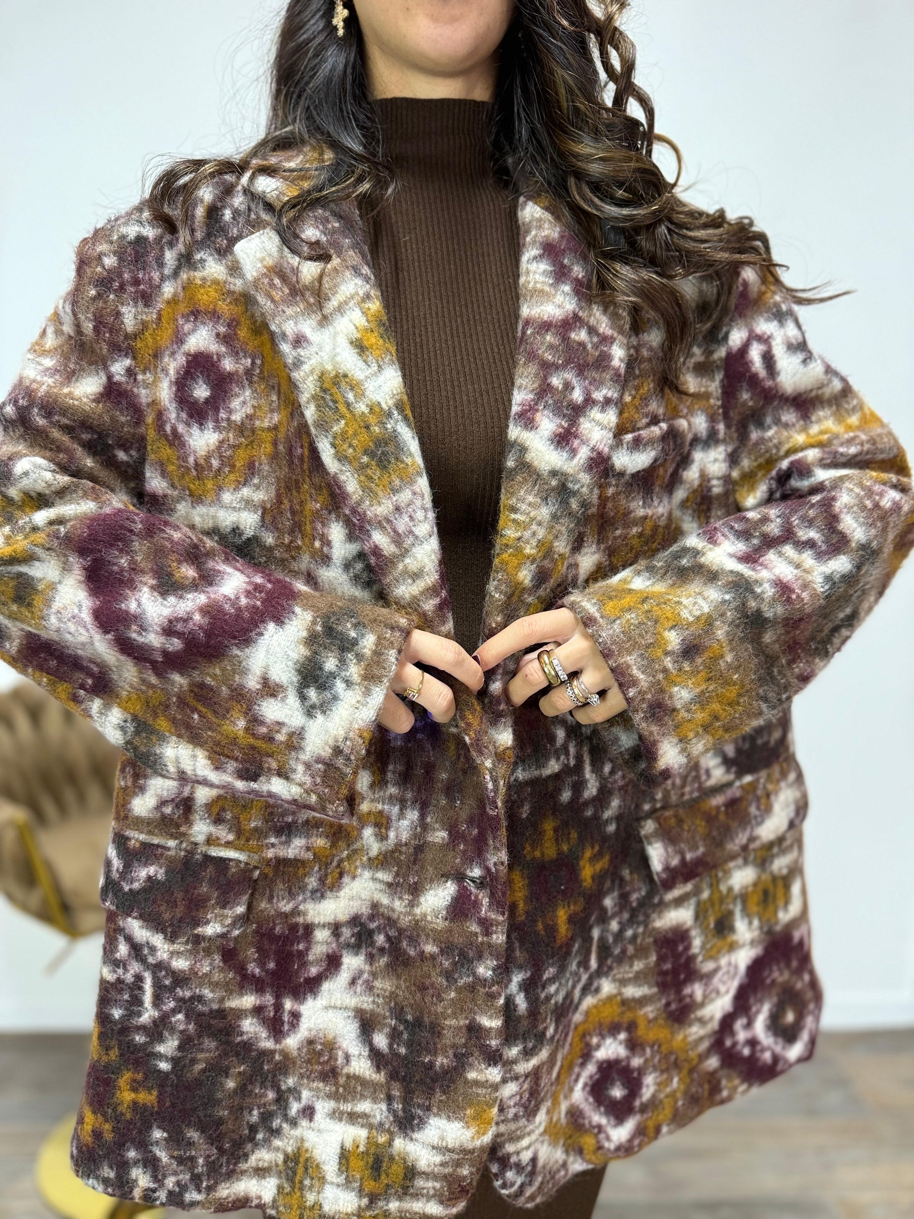 Blazer Wool Abstracted LUMINA Bordeaux