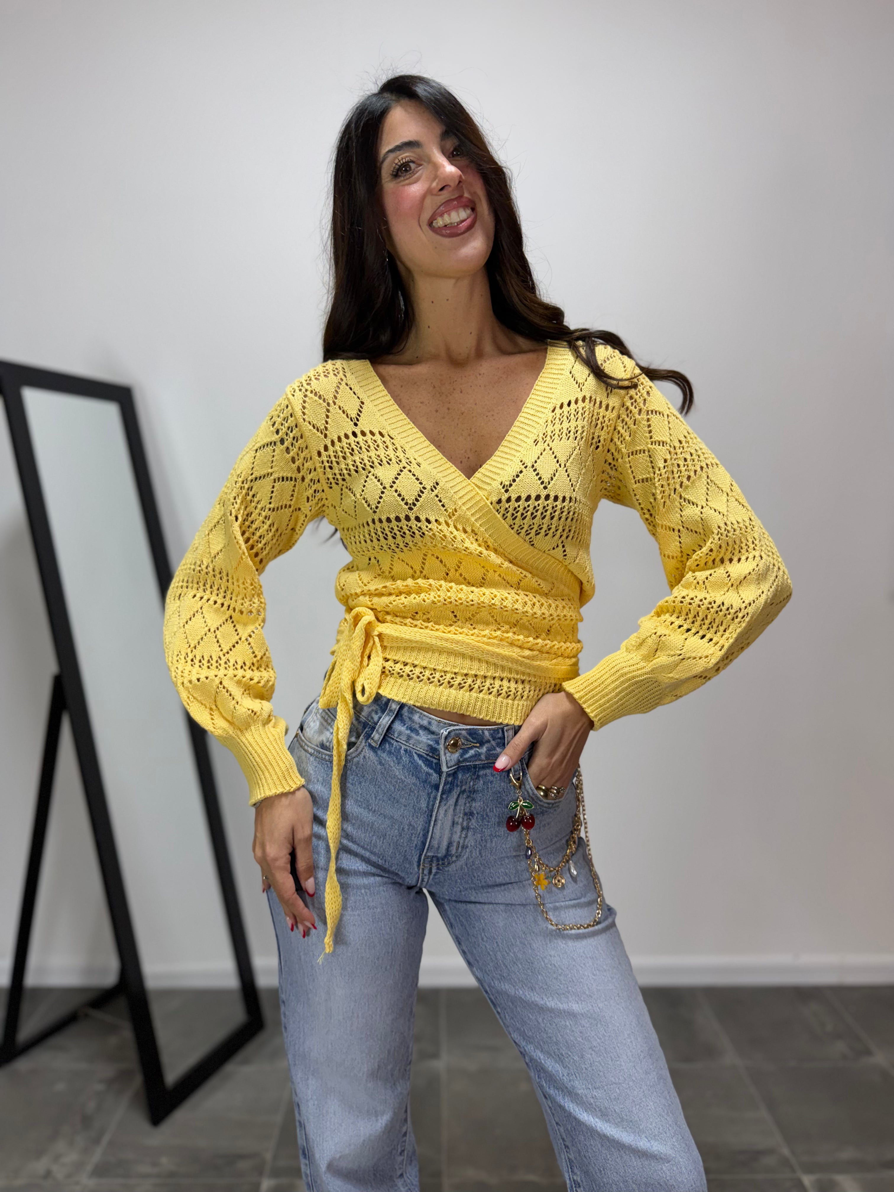 Incrociatina Ricamo Gialla