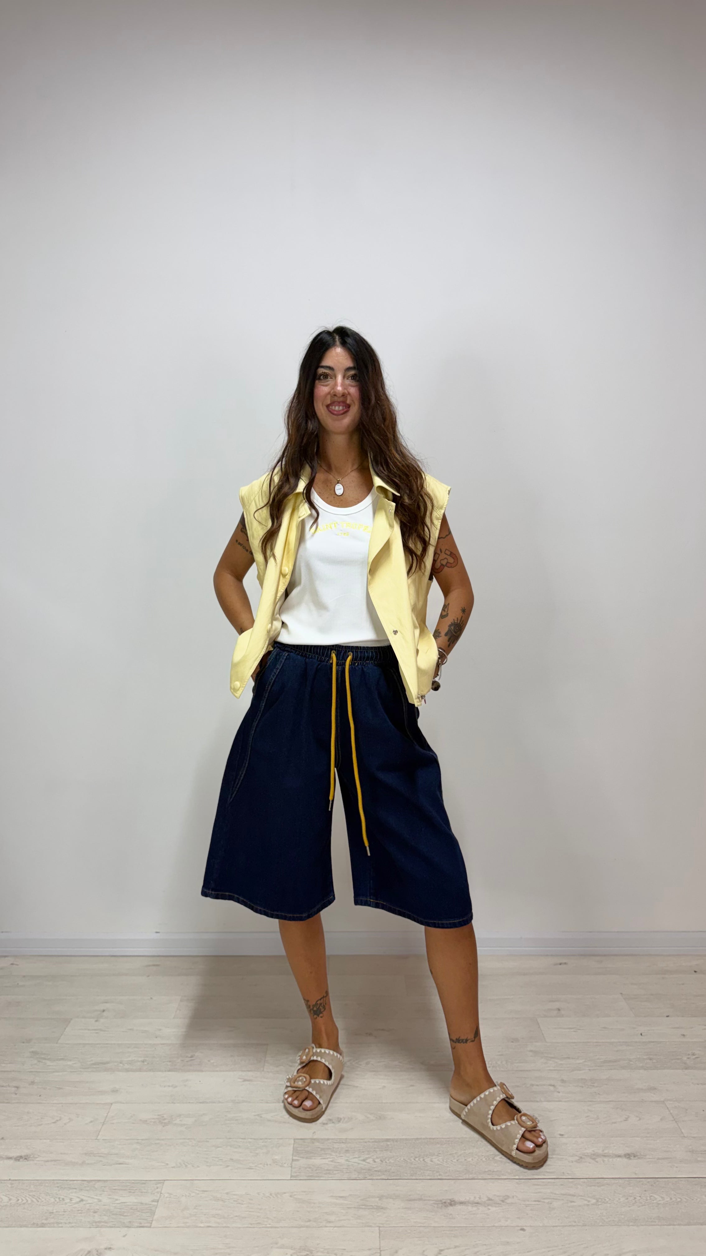 Gilet Biker Giallo