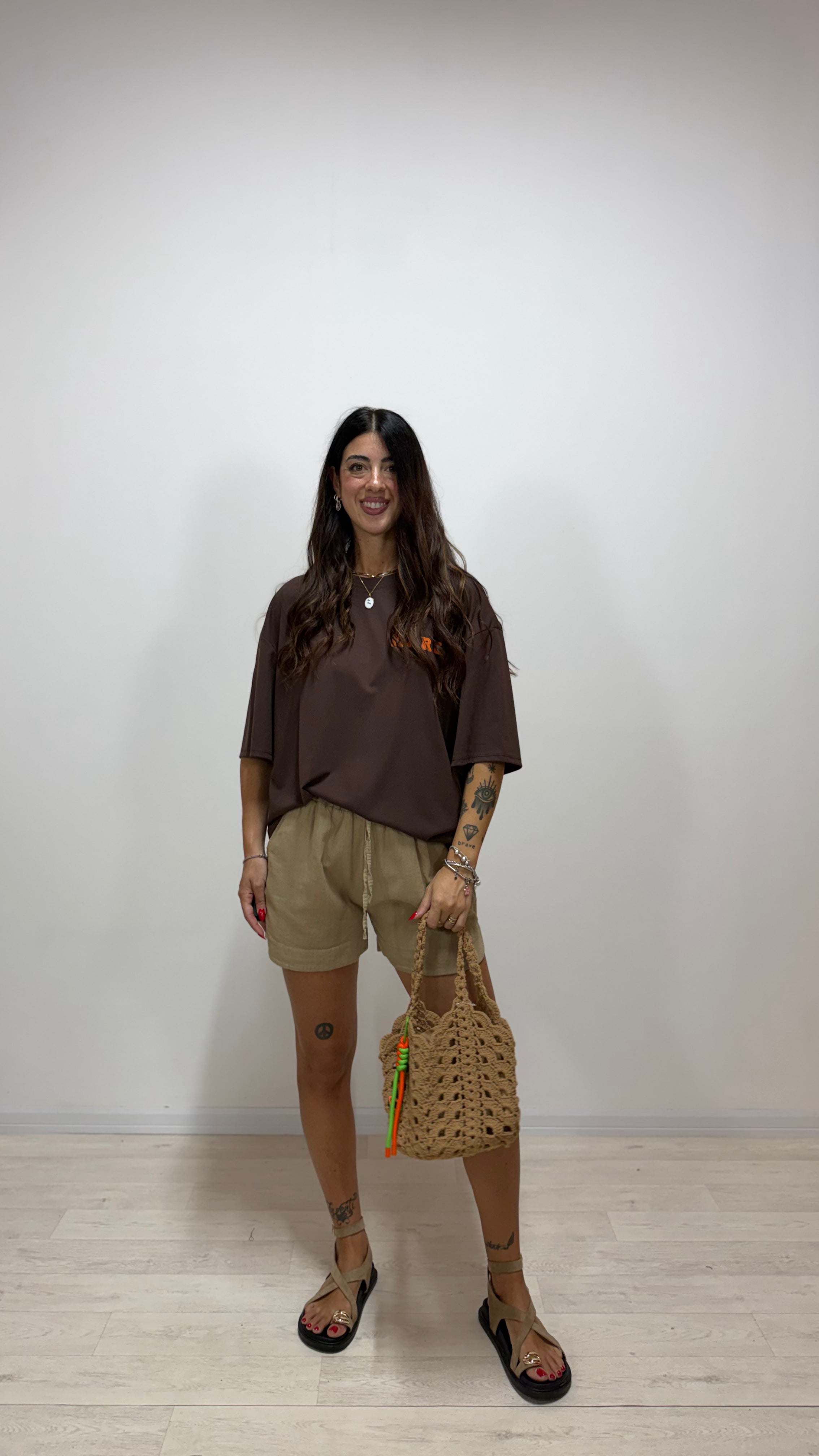 T-Shirt Mare Marrone