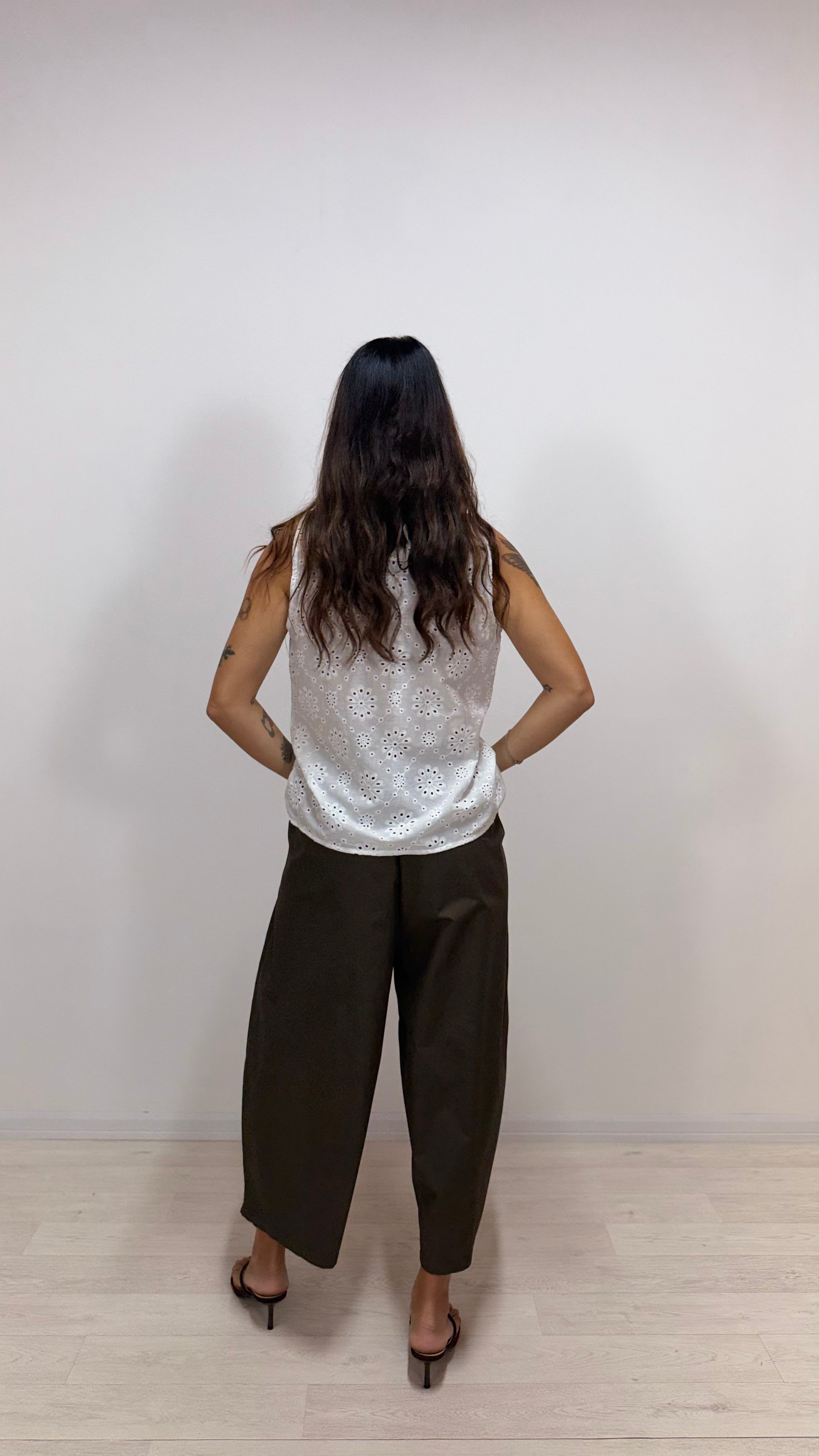 Pantalone Eluana JUST WEST Marrone