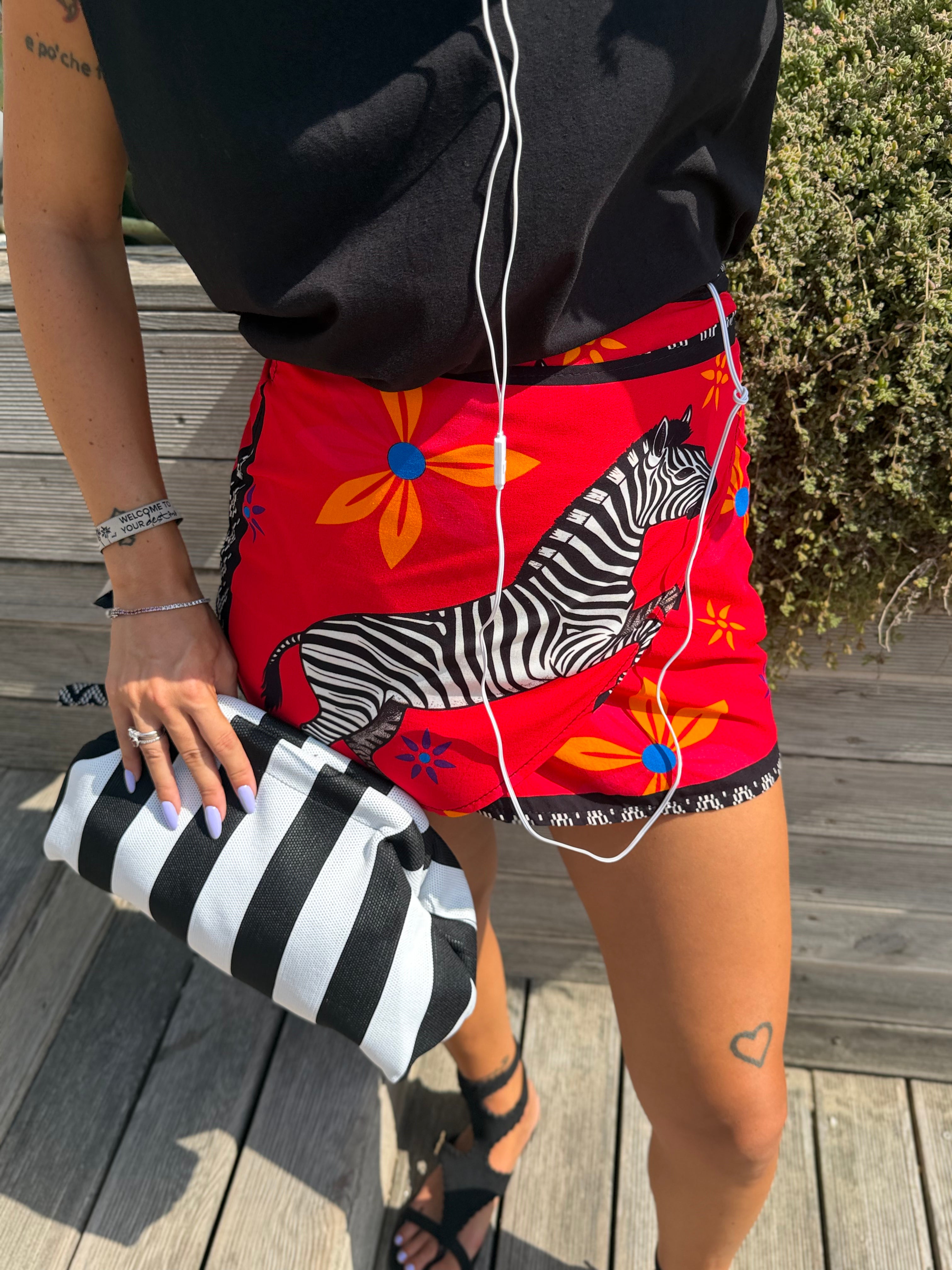 MiniGonna Zebra Rossa