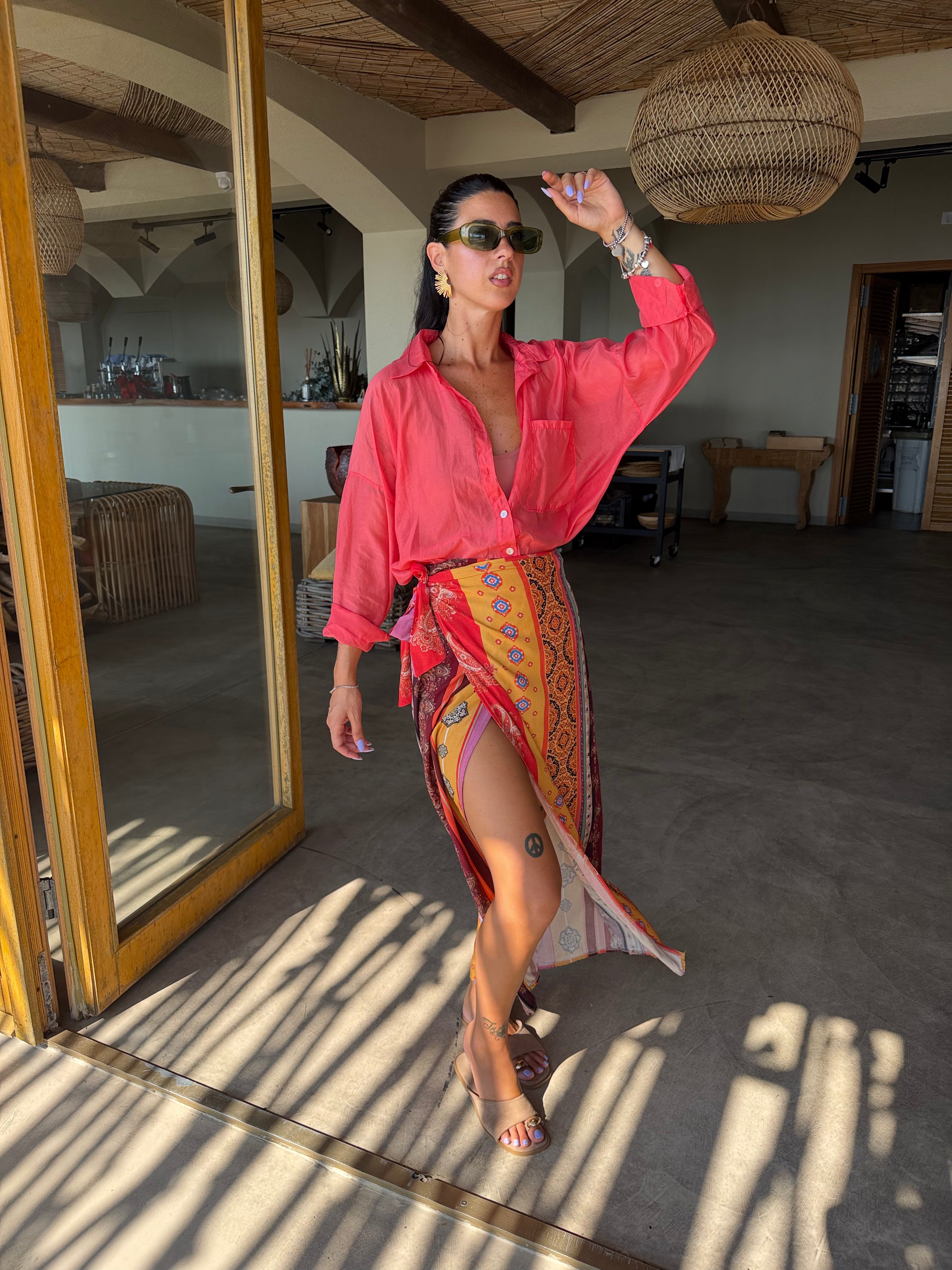 Camicia Velata Corallo