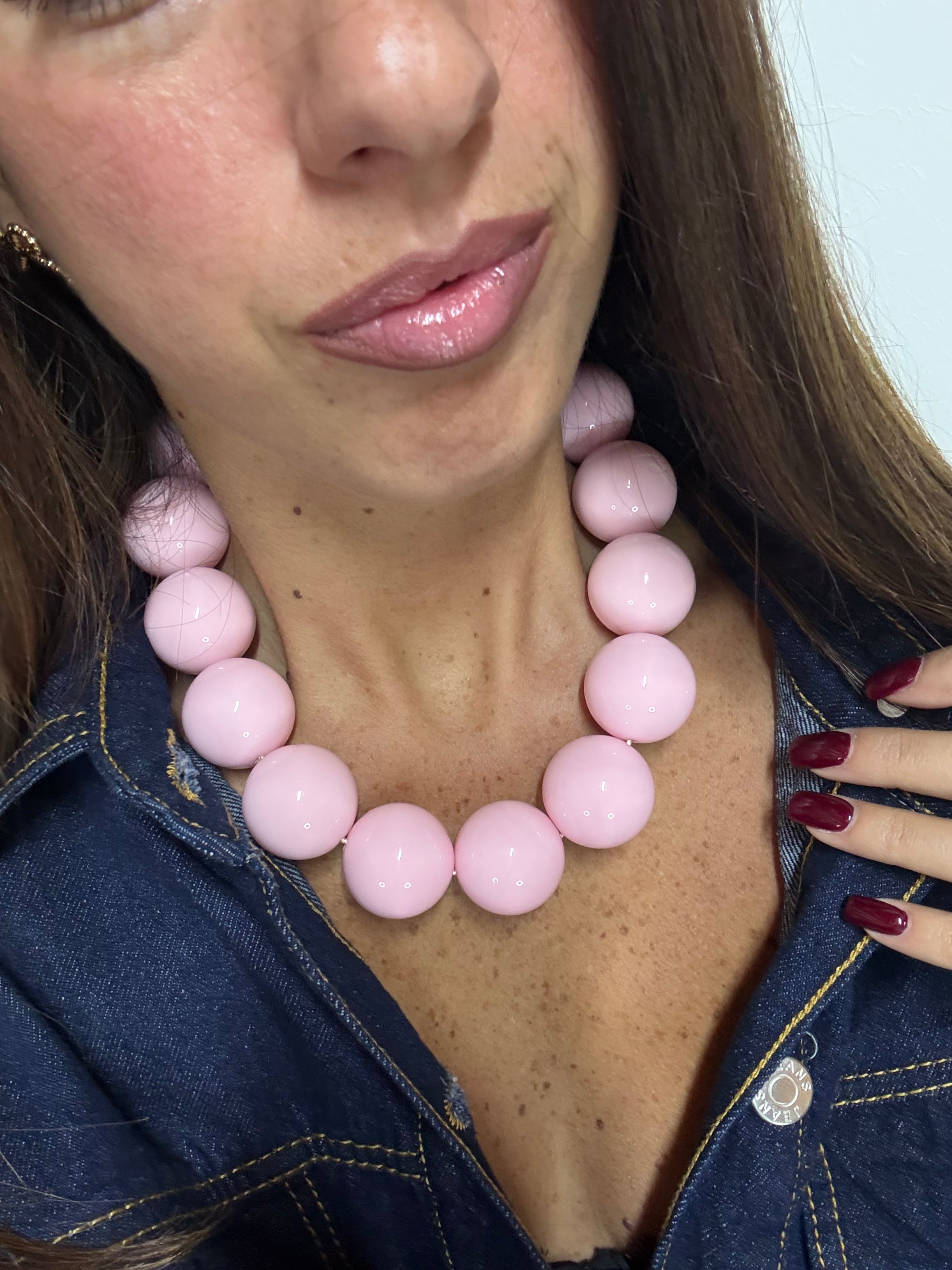 Collana Akoya Rosa