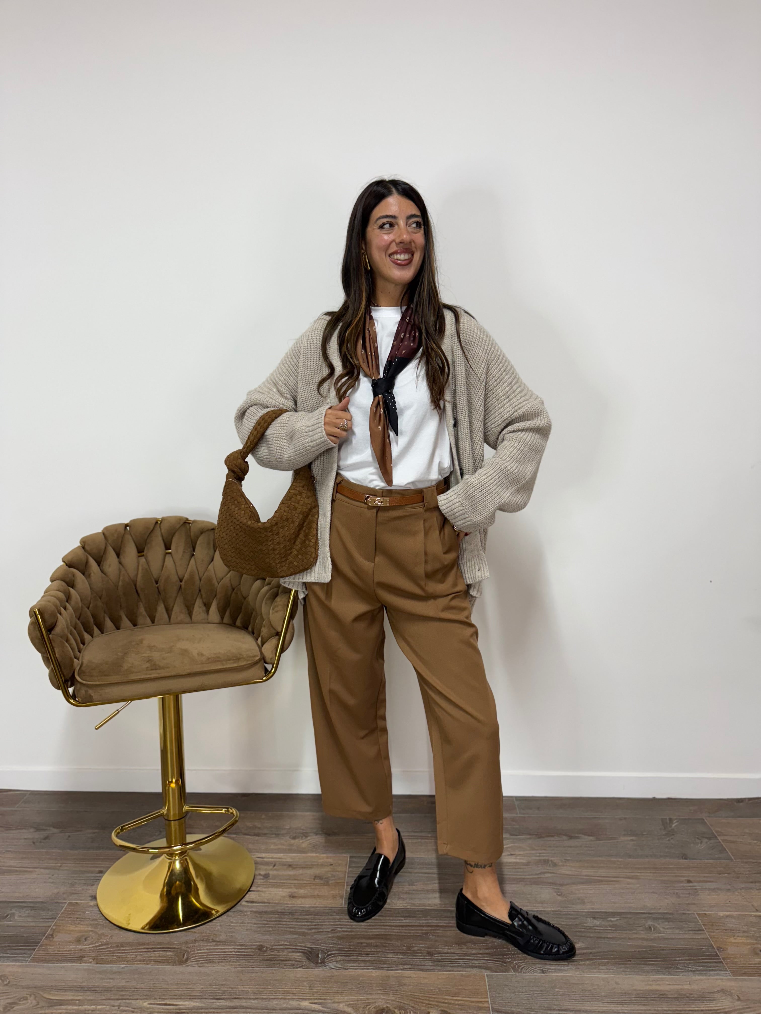 Cardigan Foulard LUMINA Fango