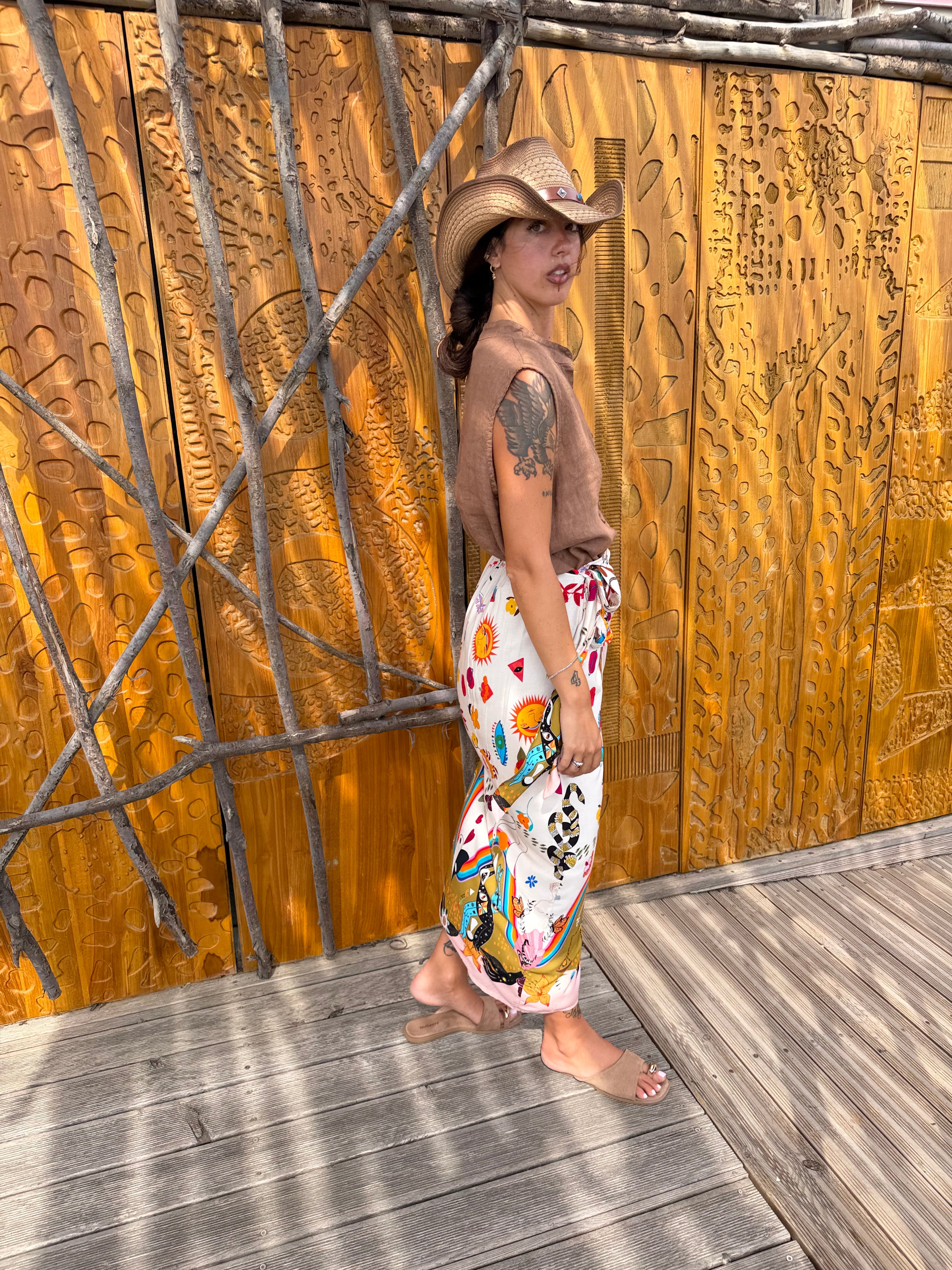 Blusa Puro Lino Cammello
