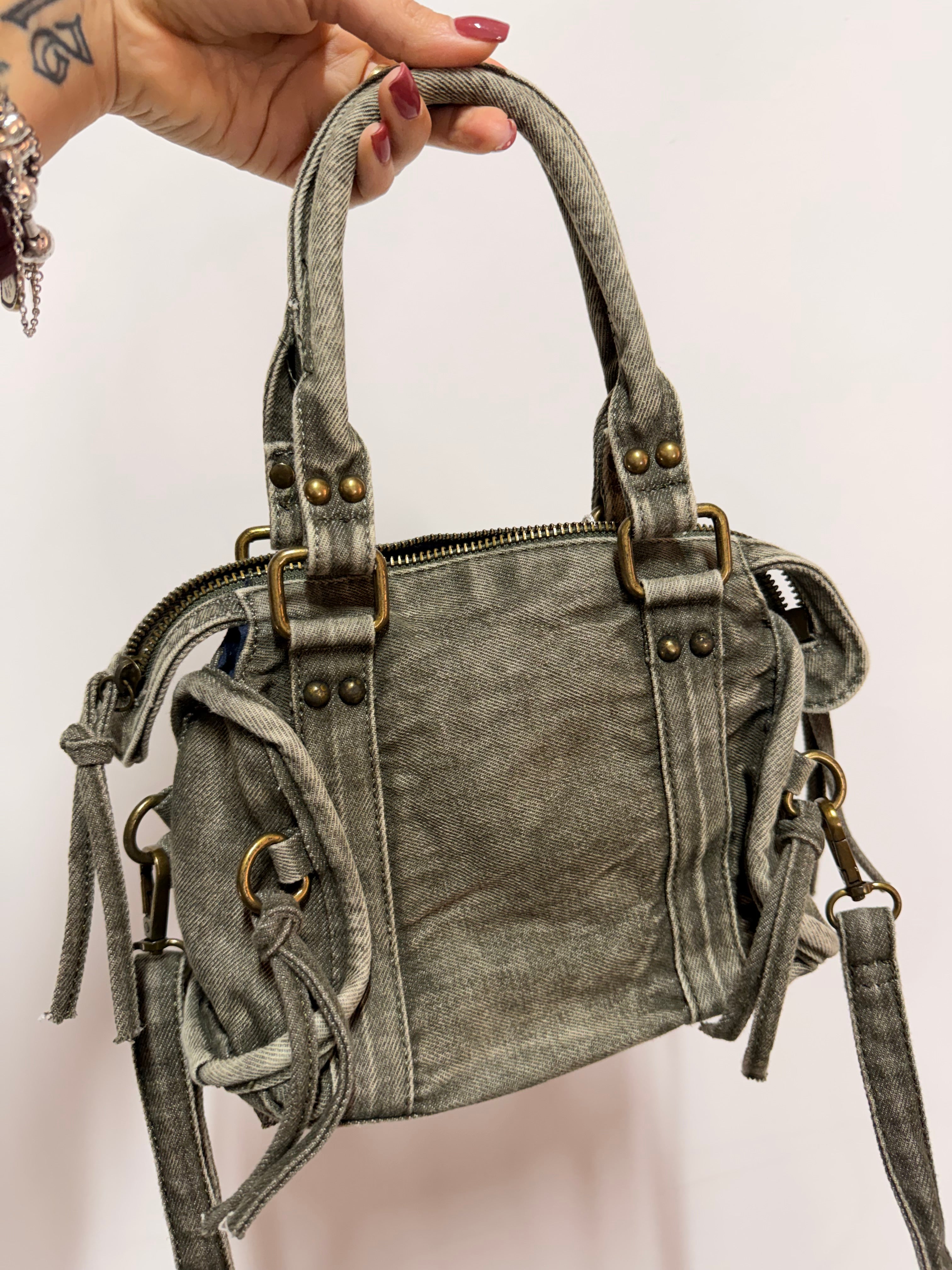 Mini Borsa Bale Denim Green