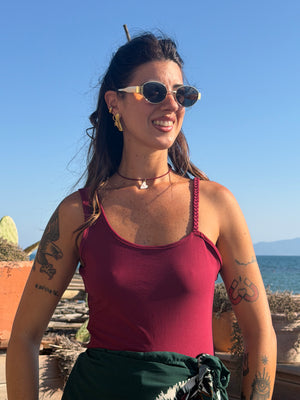 Body Mono Treccia Bordeaux