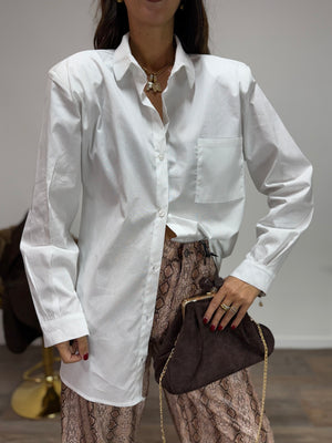 Maxi Camicia Spalline Bianca