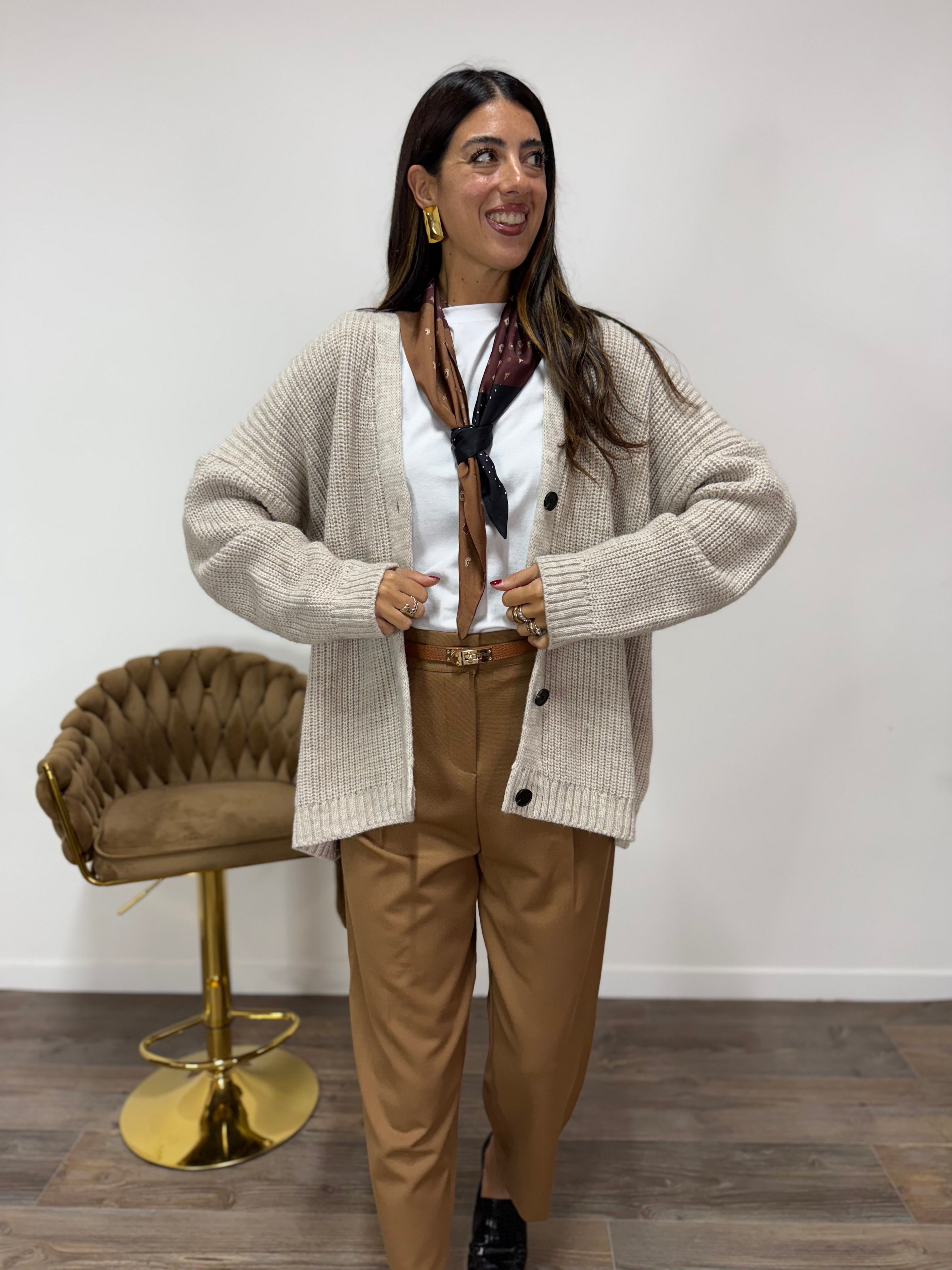 Cardigan Foulard LUMINA Fango