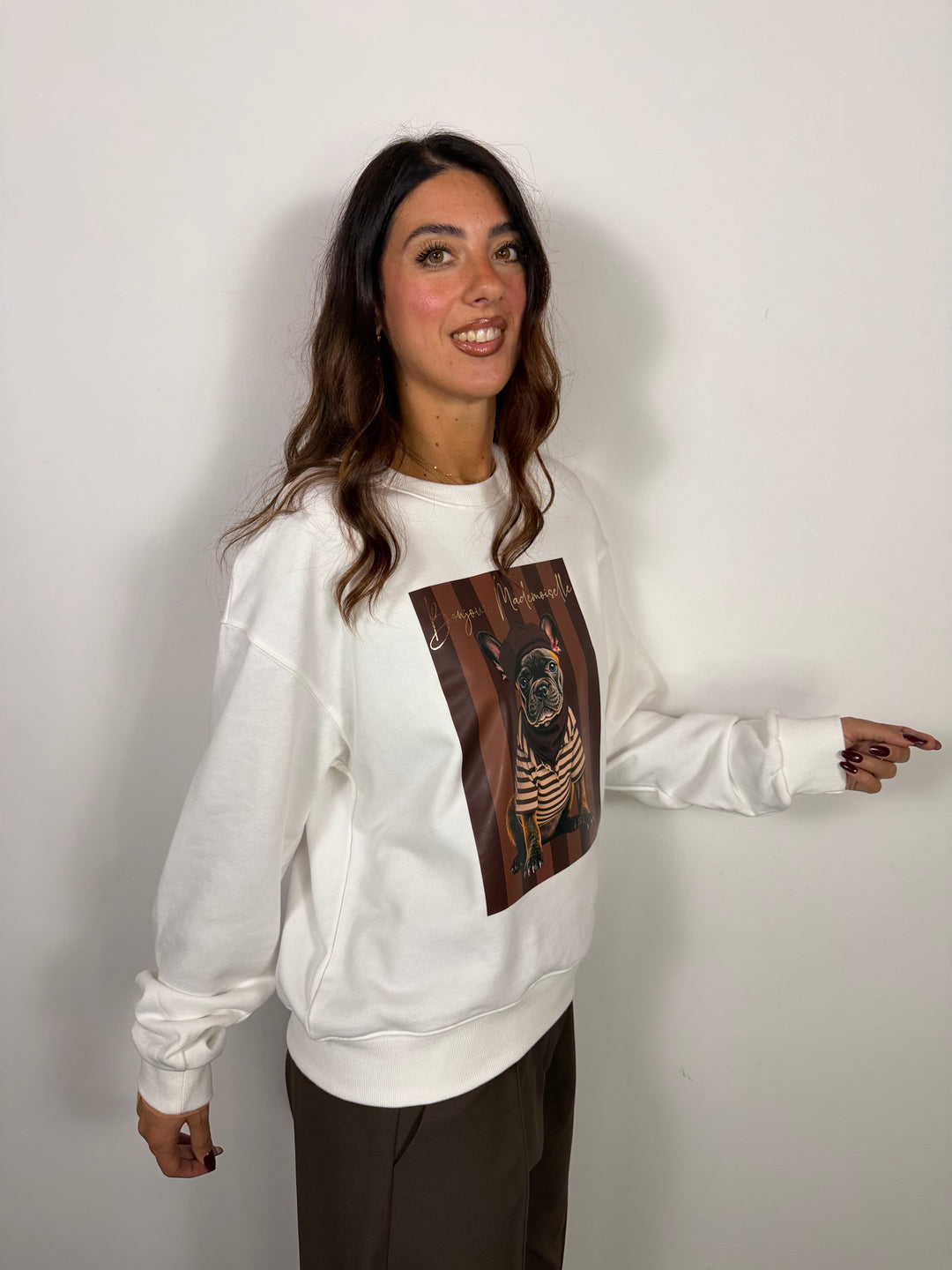 Felpa Mademoiselle Marrone