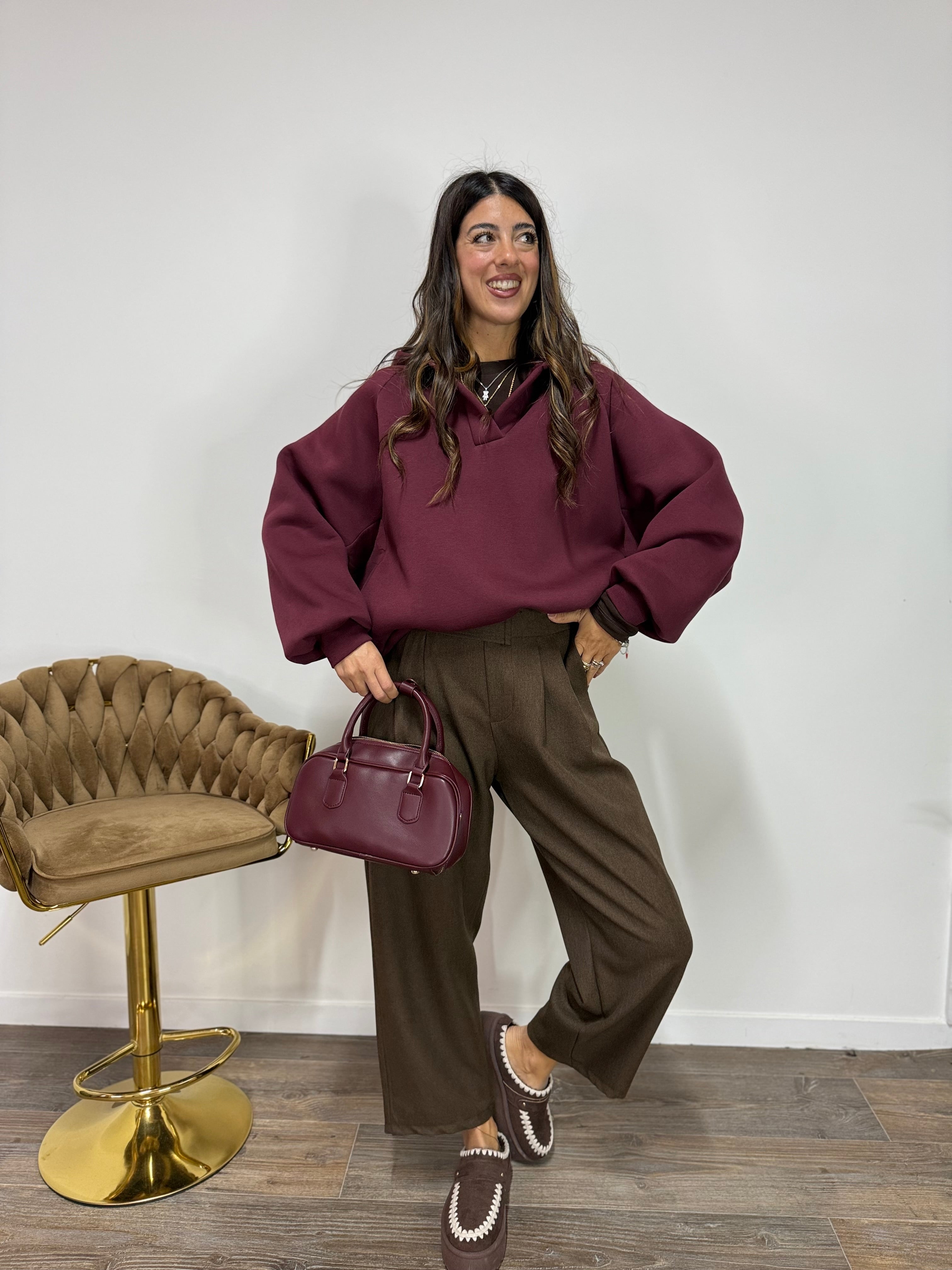 Felpa Puff LUMINA Bordeaux