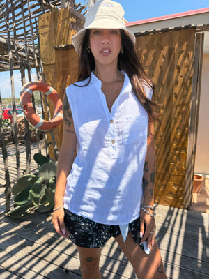 Blusa Puro Lino Bianca
