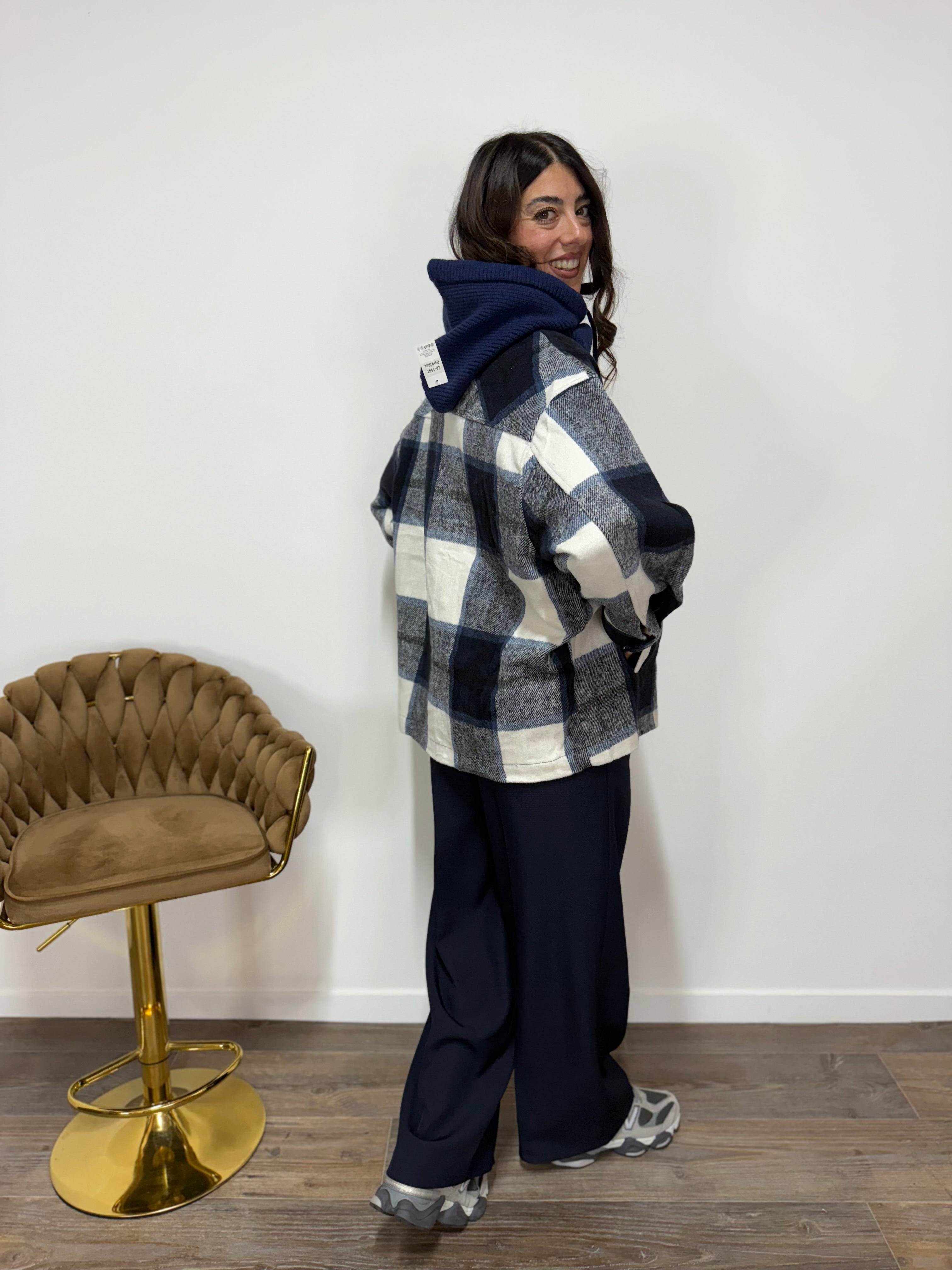 Giacca Camicia Flannel Blue