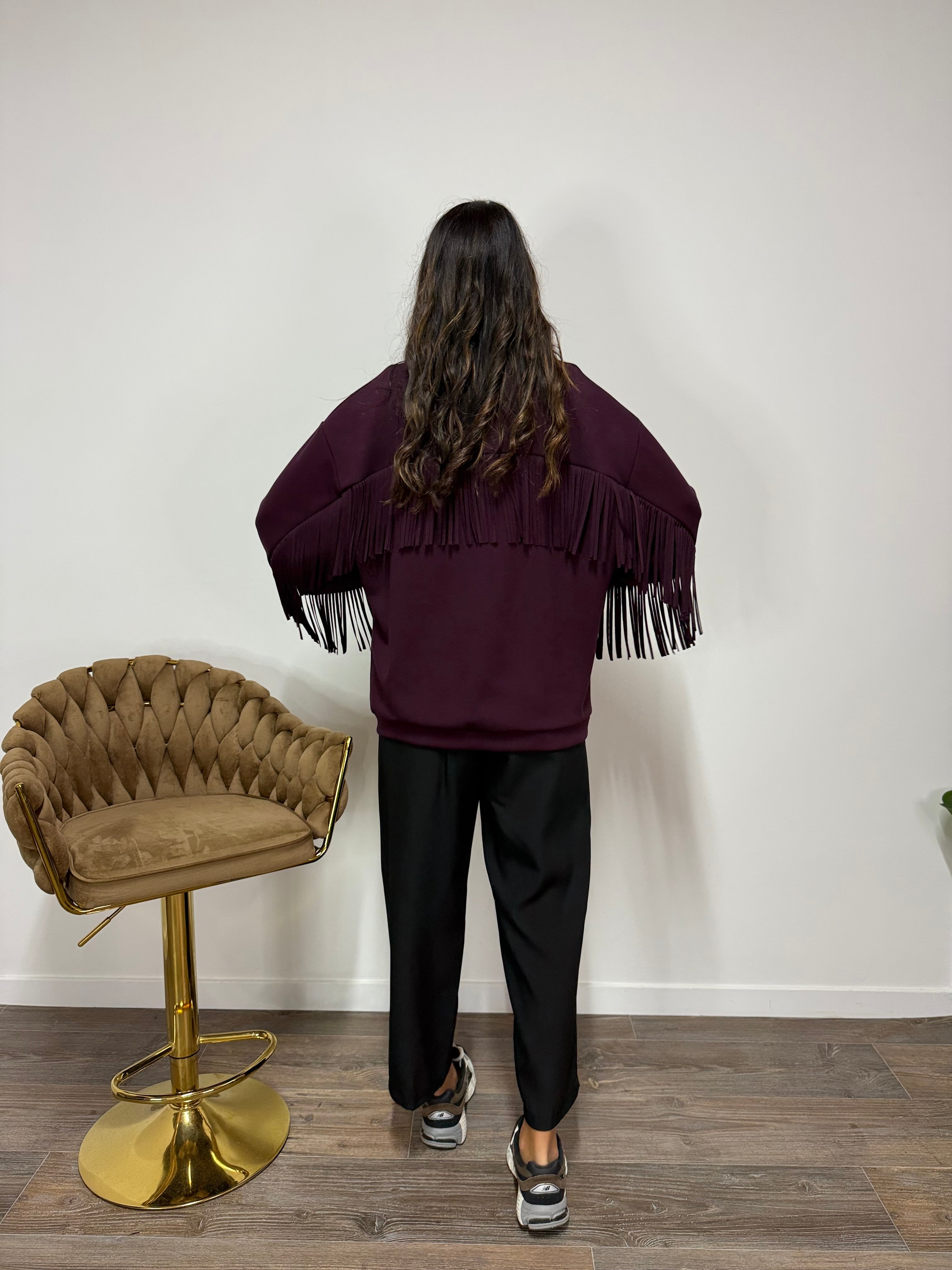 Cardigan Pocket Frange LUMINA Prugna