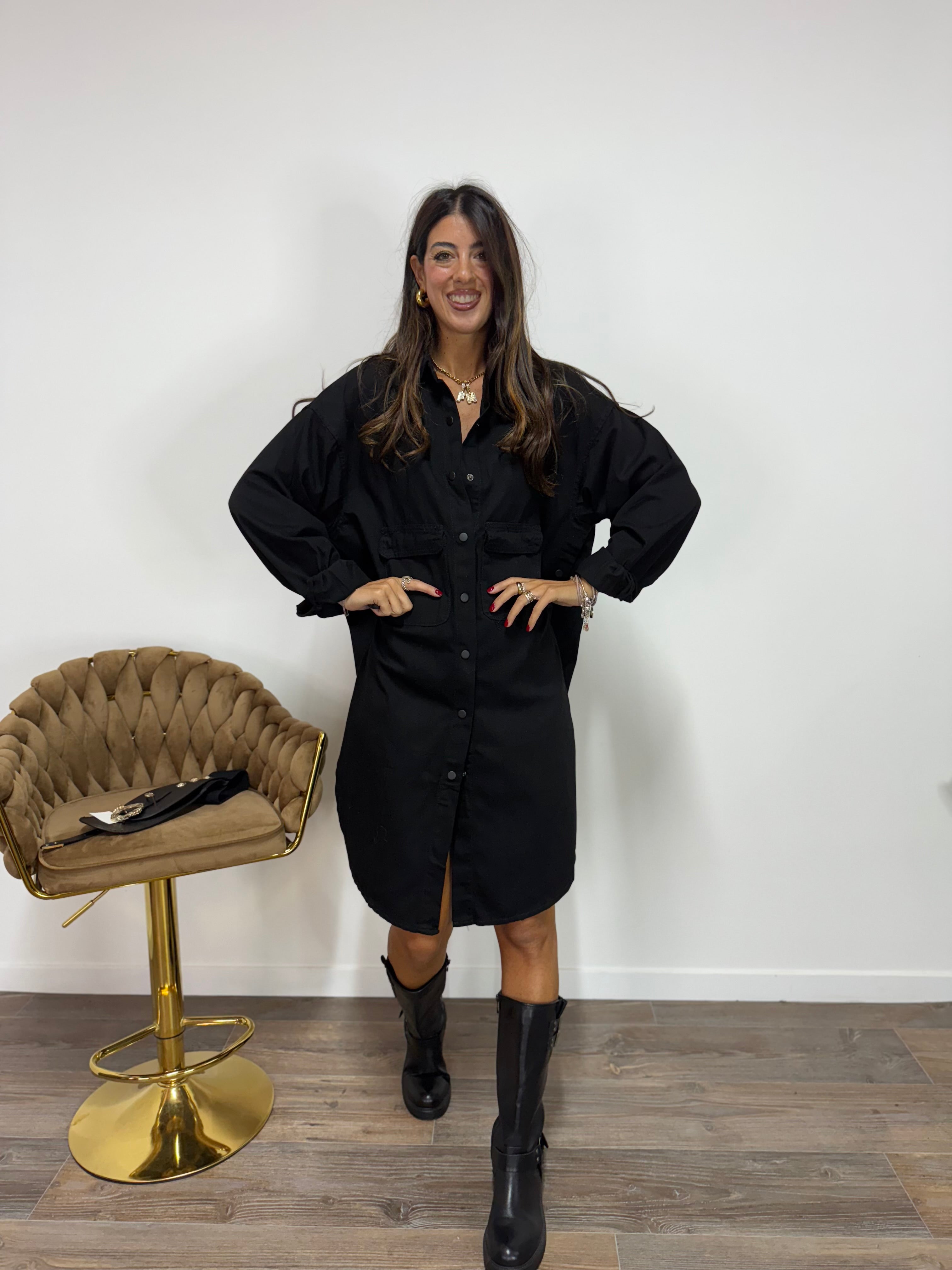 Abito Maxi Denim Black
