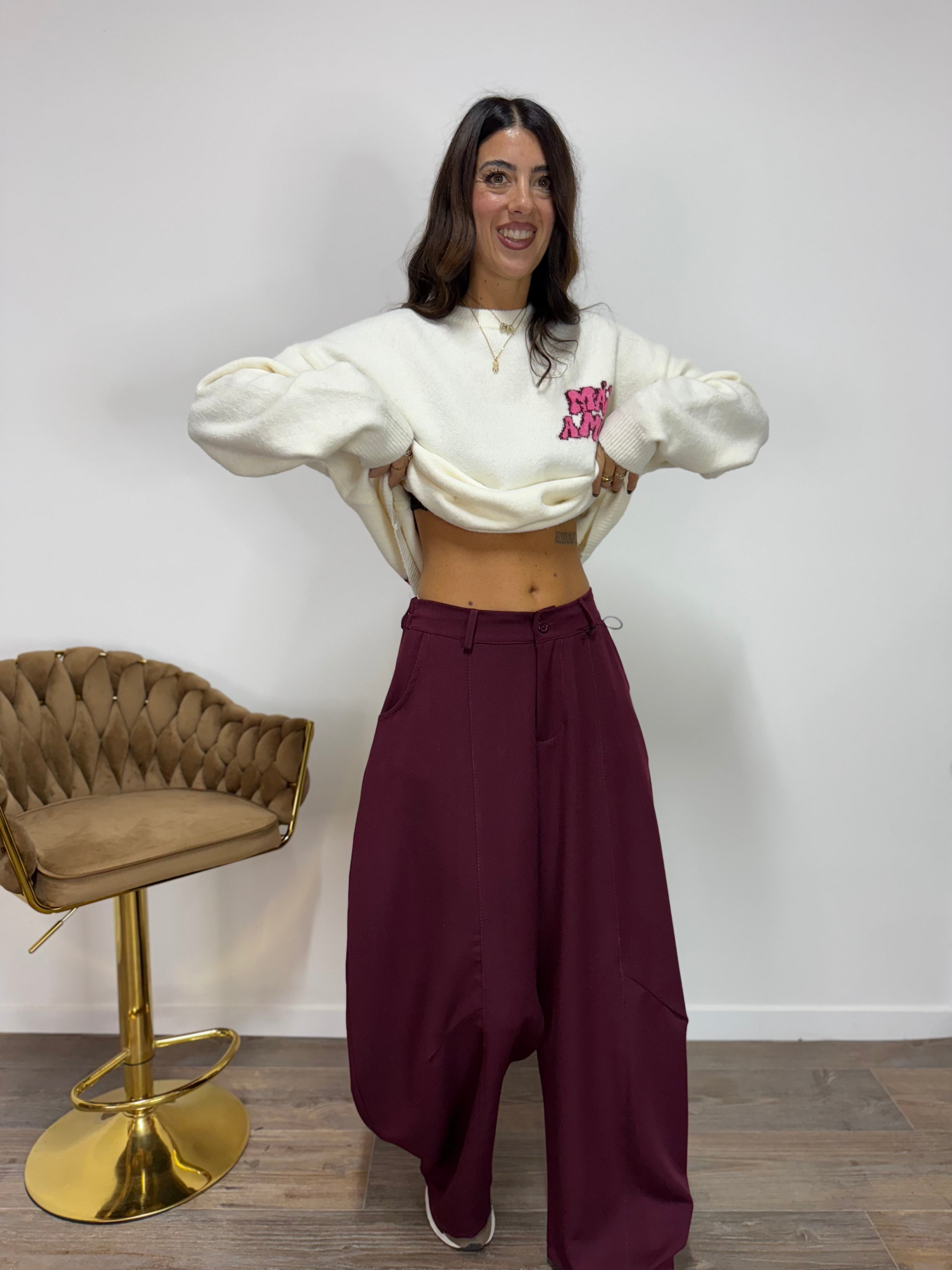 Pantalone Balloon Bordeaux