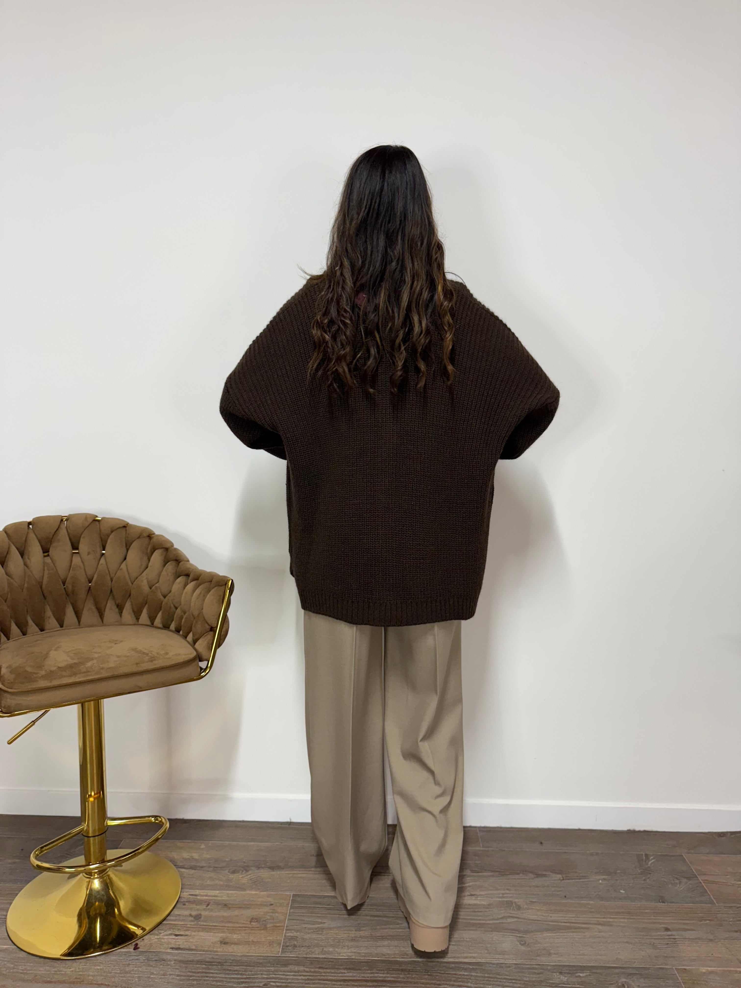 Cardigan Foulard LUMINA Marrone