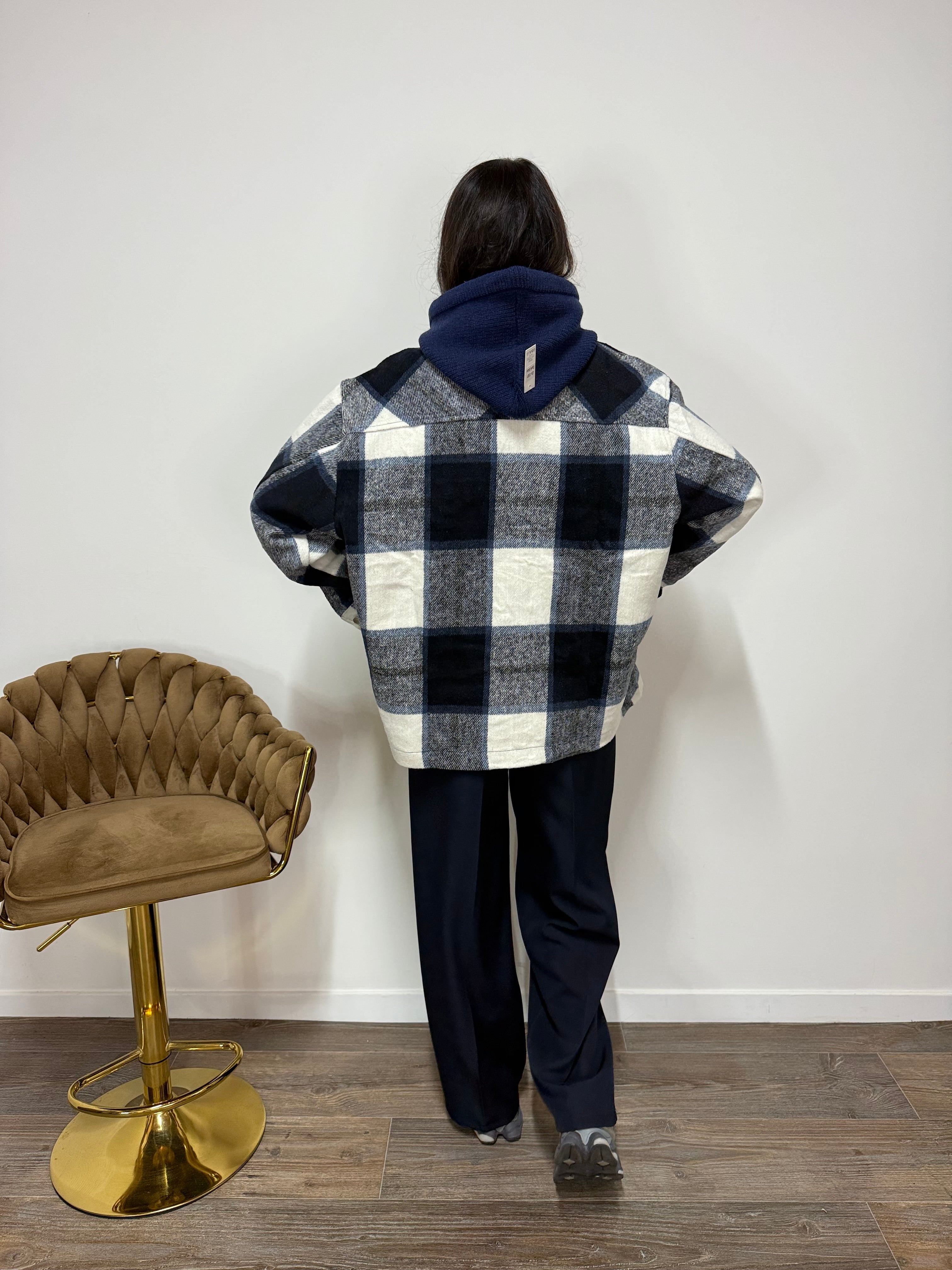 Giacca Camicia Flannel Blue