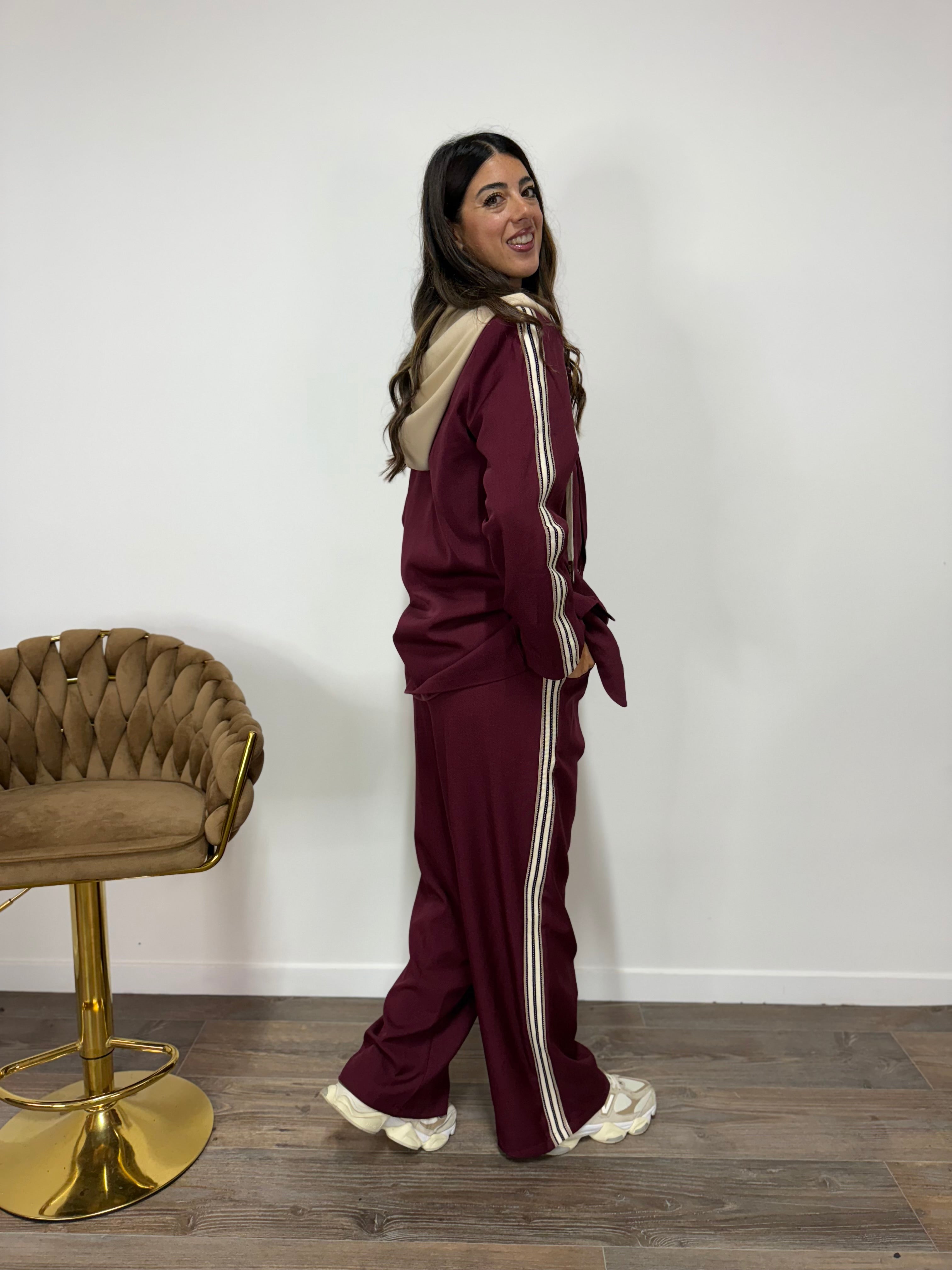 Tailleur New Jersey Bordeaux