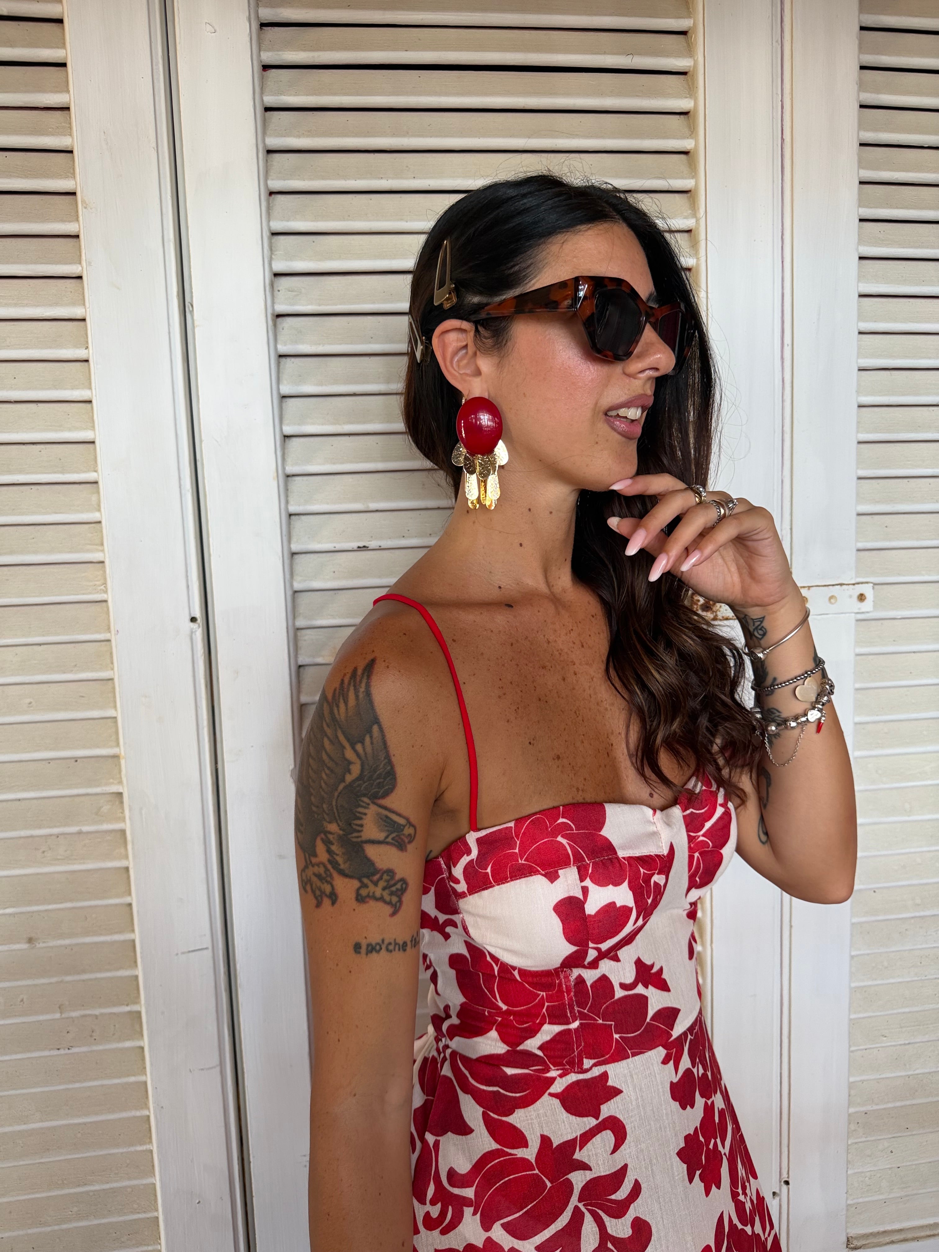 Orecchini Botton Red