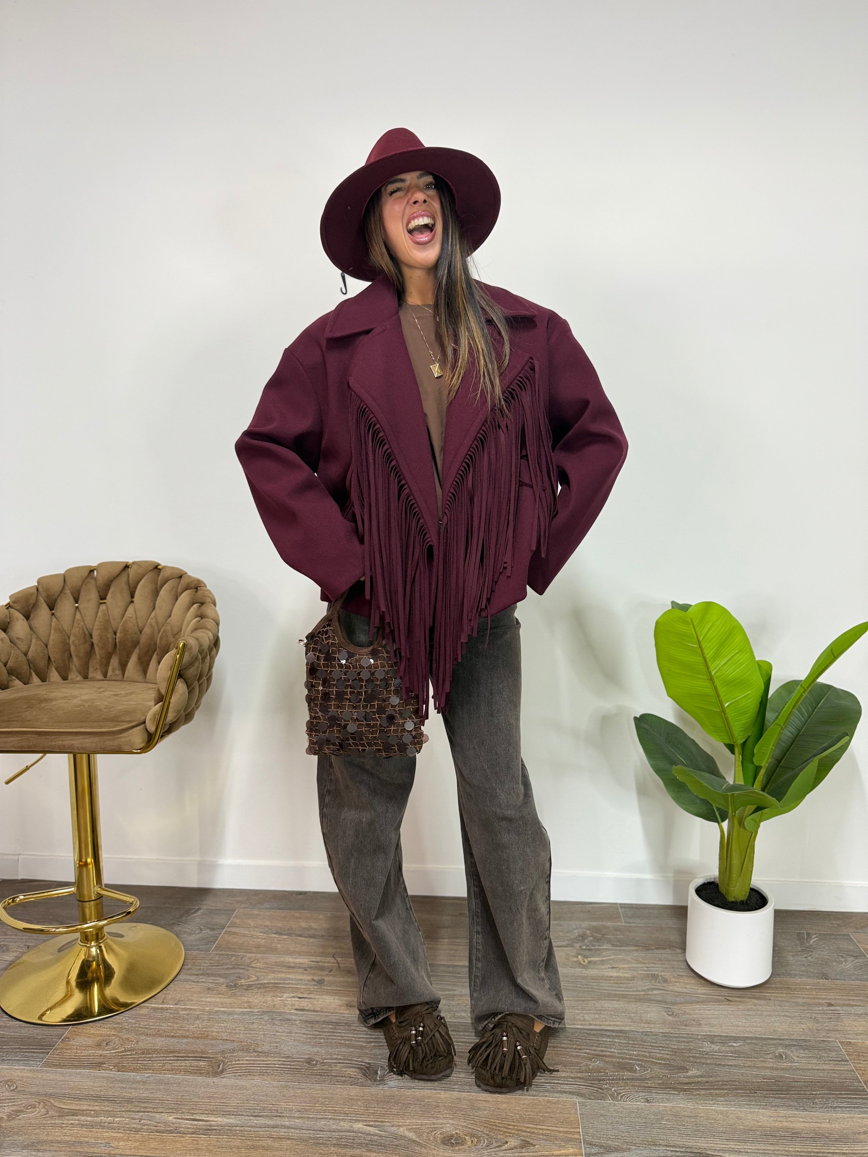 Cappottino Frange LUMINA Bordeaux