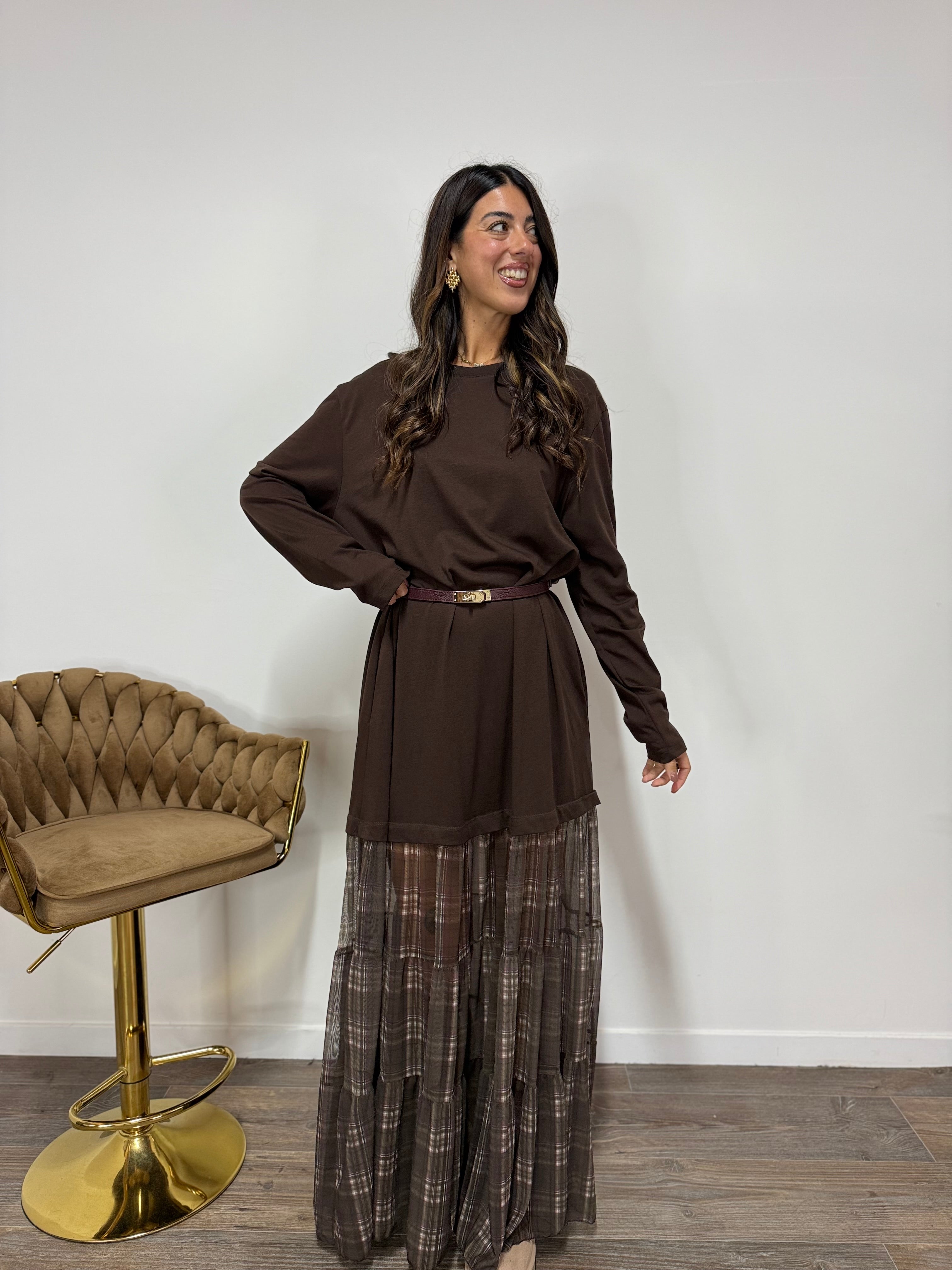 Abito Kilt LUMINA Marrone