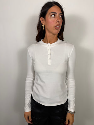 Maglia Bottoncini  LUMINA Bianco