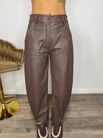 Pantalone Leather Marrone