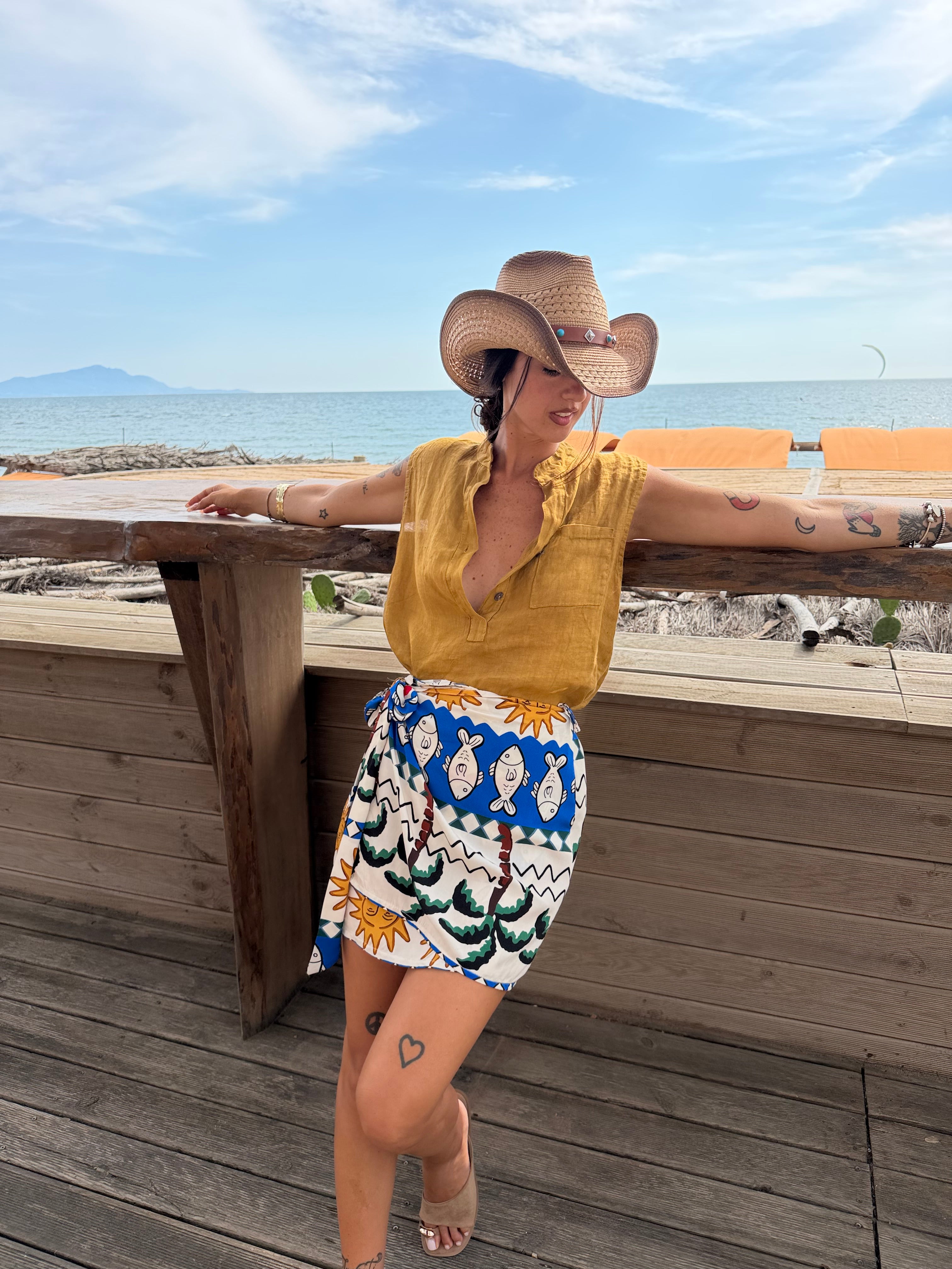 Blusa Puro Lino Senape