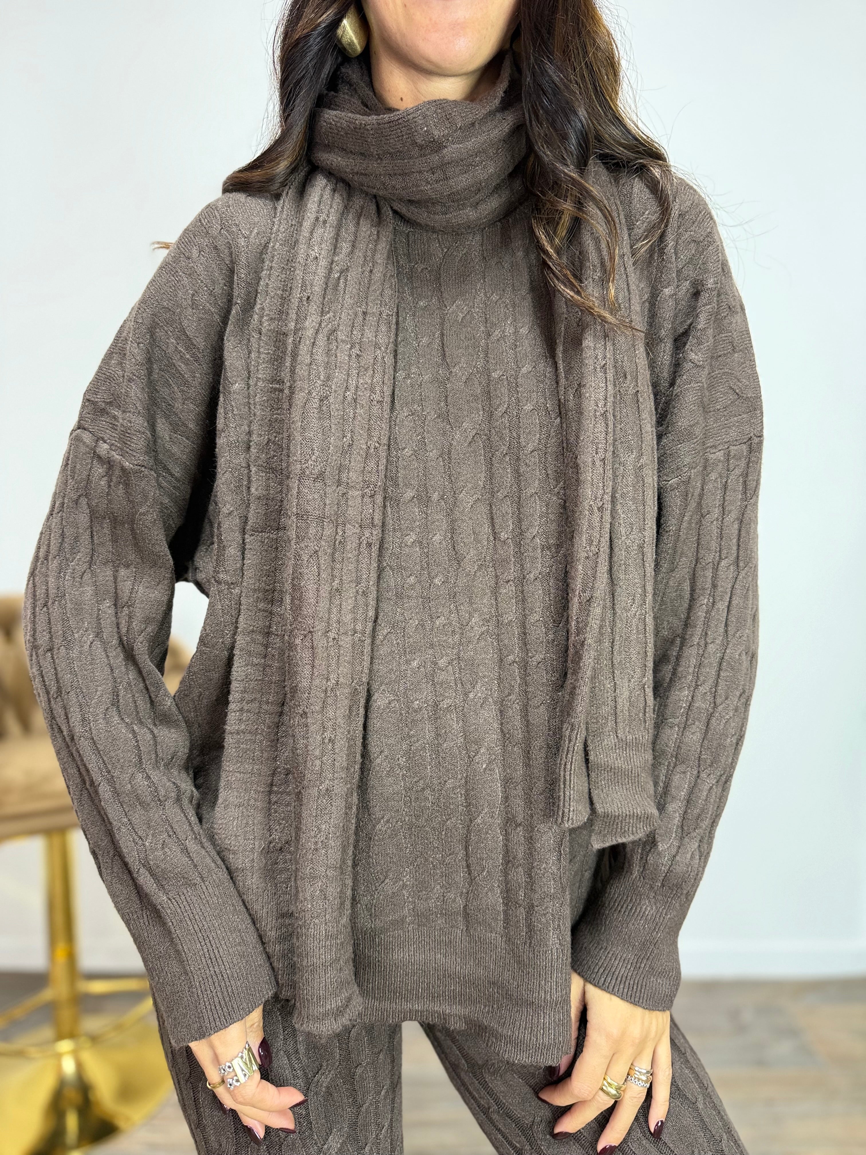 Coordinato Treccia Marrone