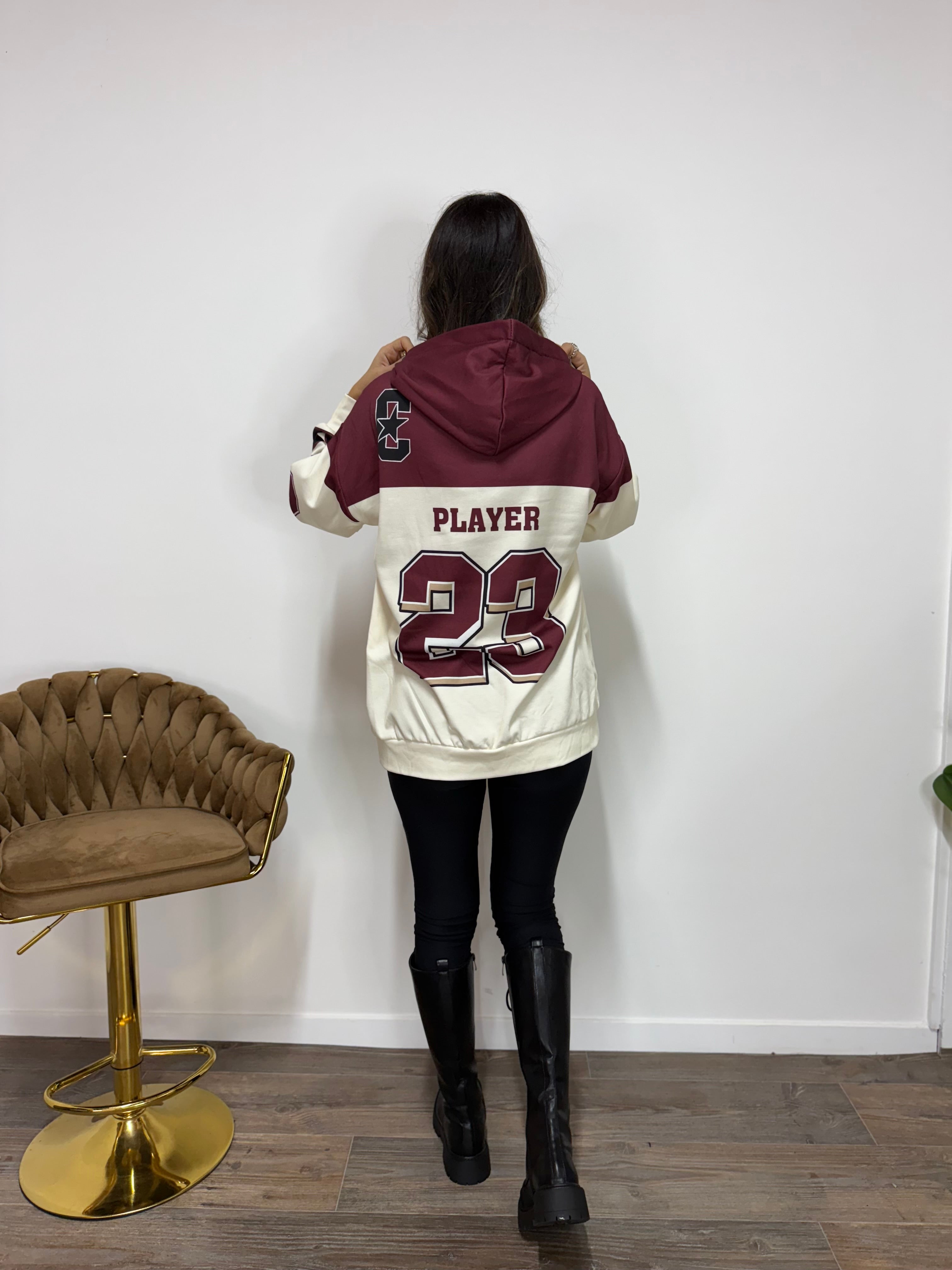 Felpa Cappuccio California Bordeuax