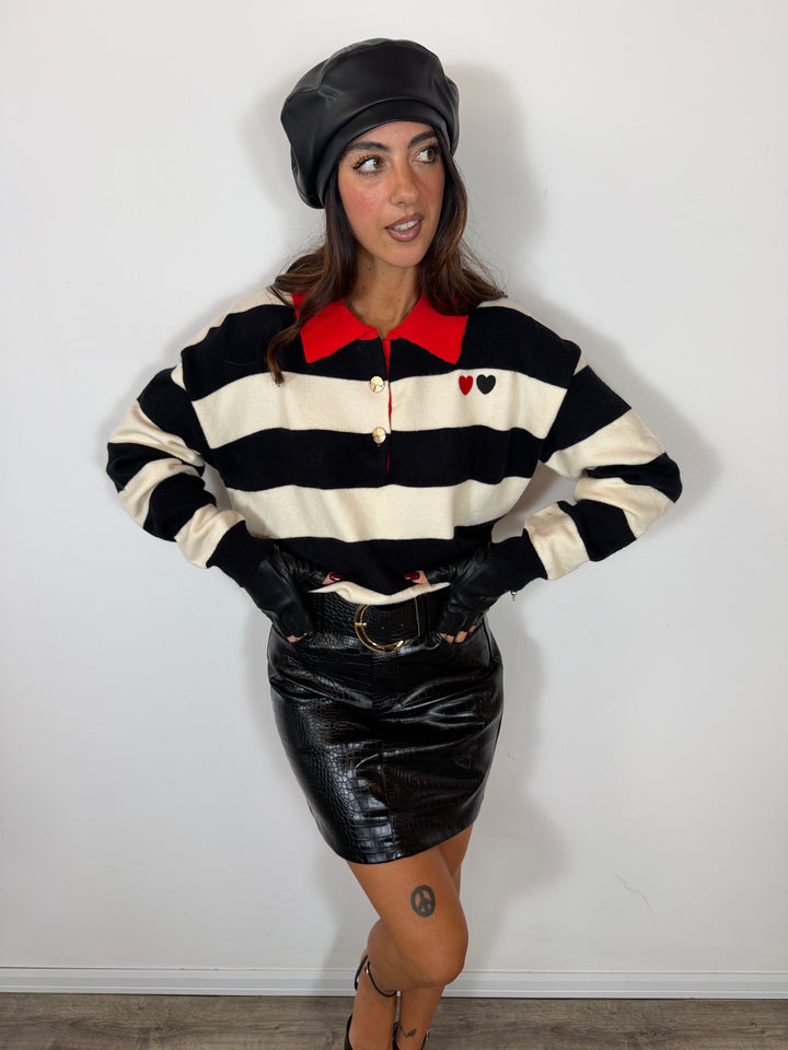 Pull Cuoricini Nero