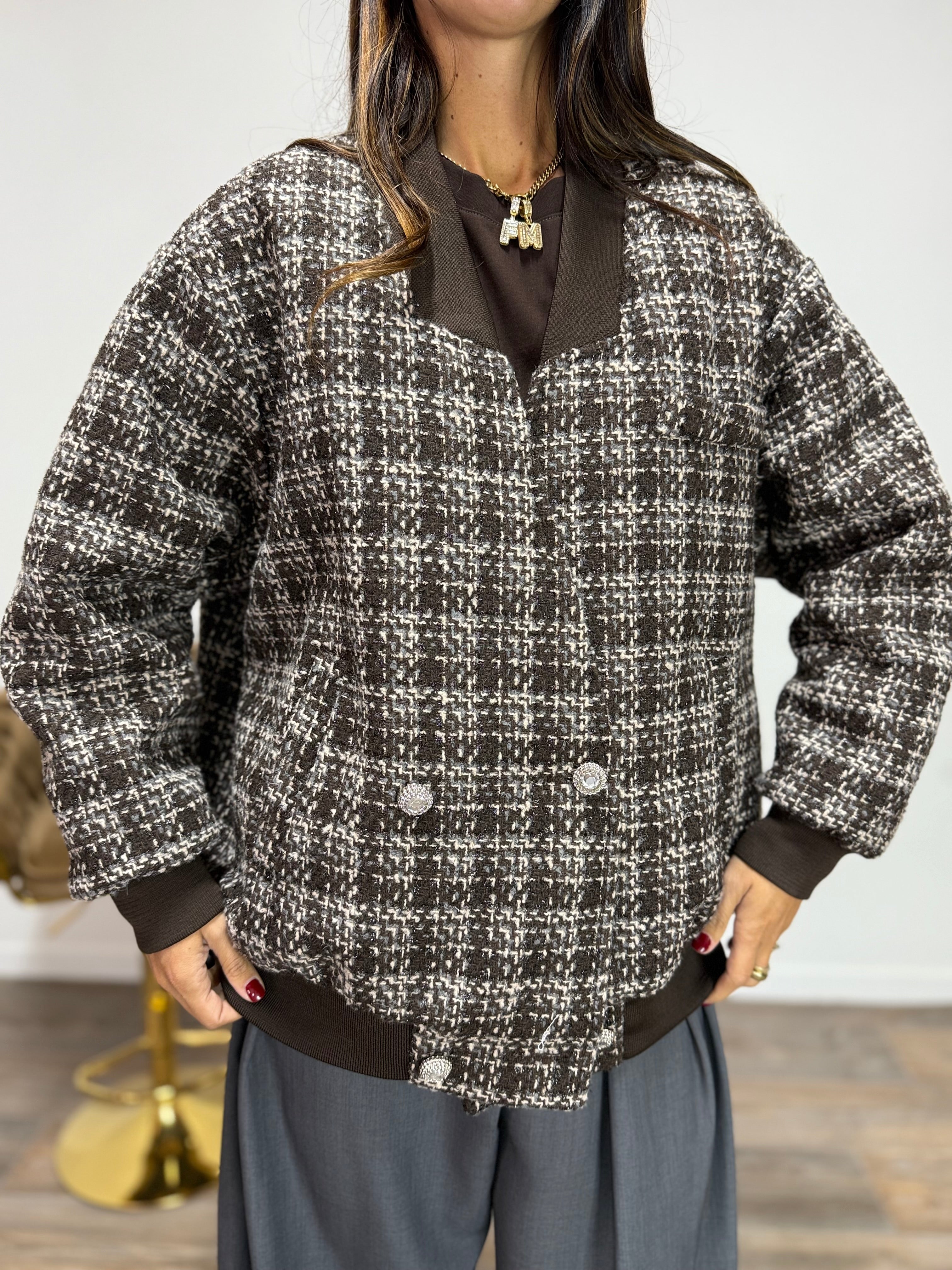 Giacca Tweed LUMINA Brown