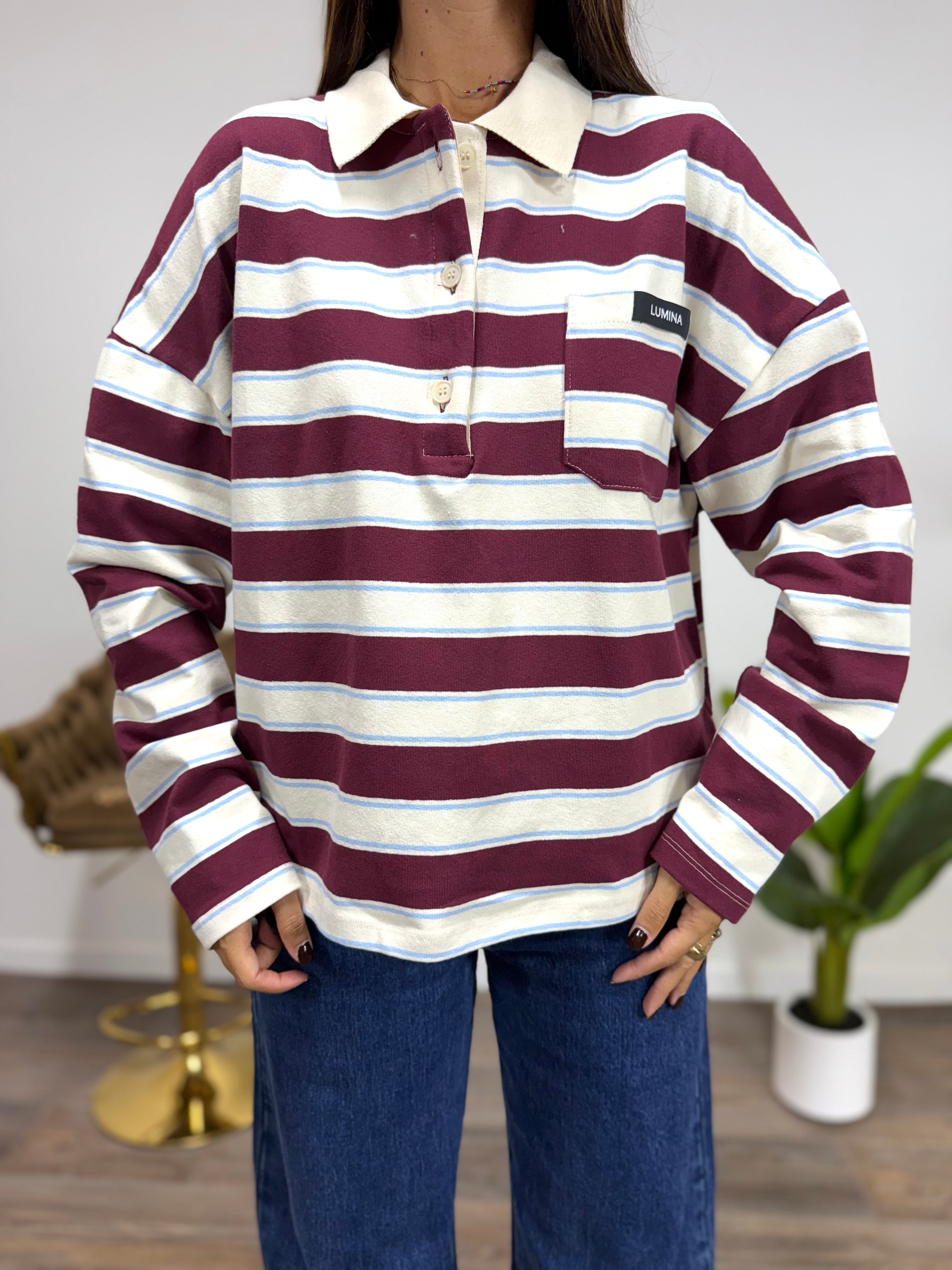 Polo Tommy LUMINA Bordeaux