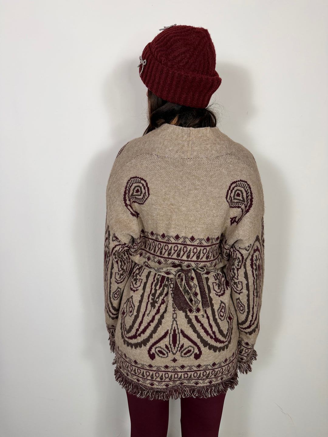 Maxi Cardigan Bandana Beige