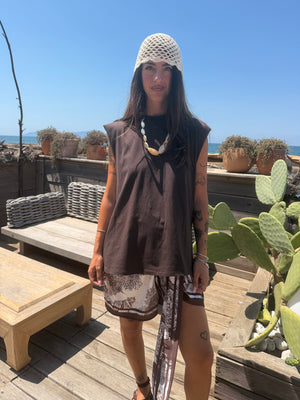 T-Shirt Playa Marrone
