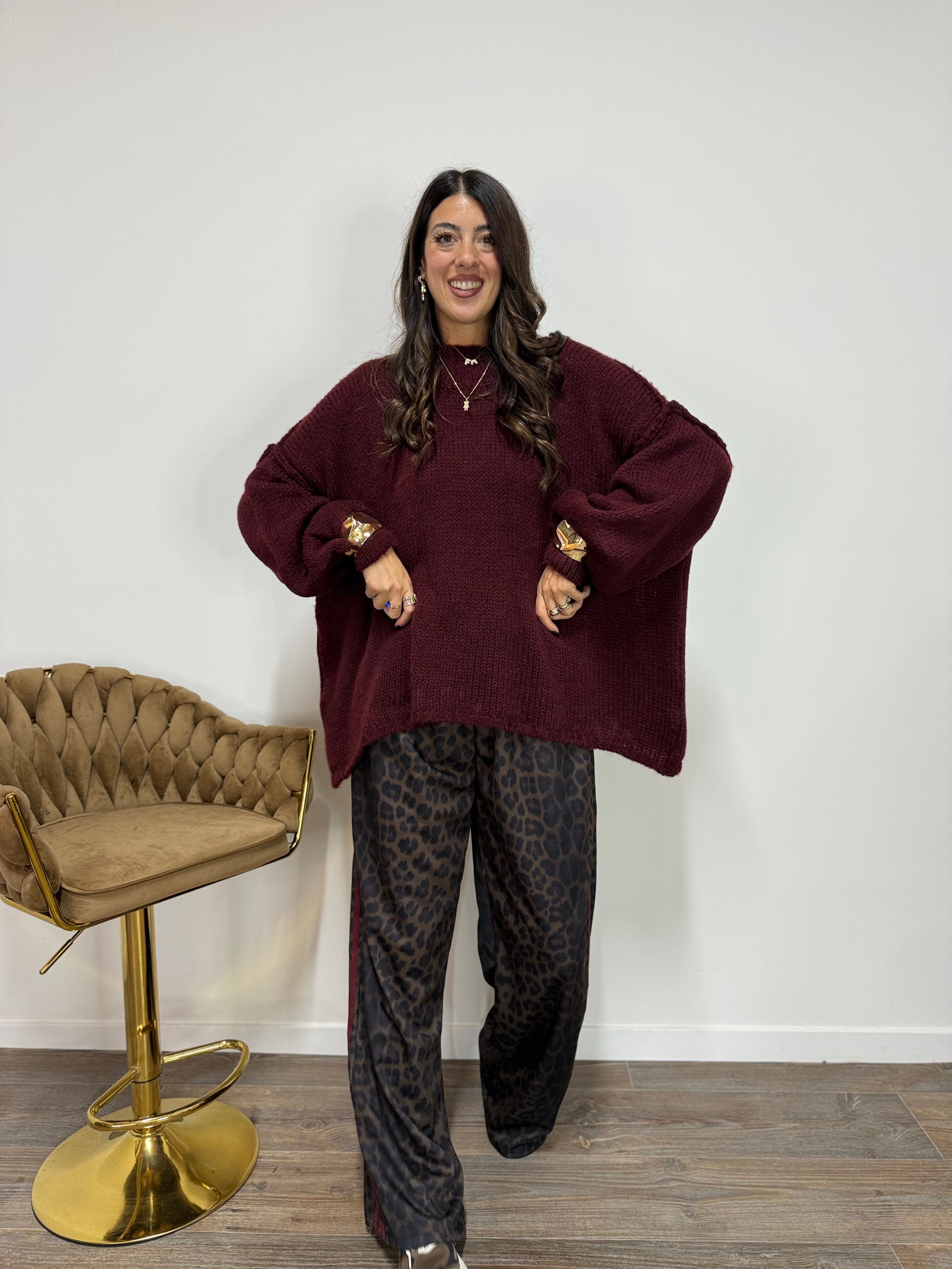 PantaTuta Power Leopardato Bordeaux