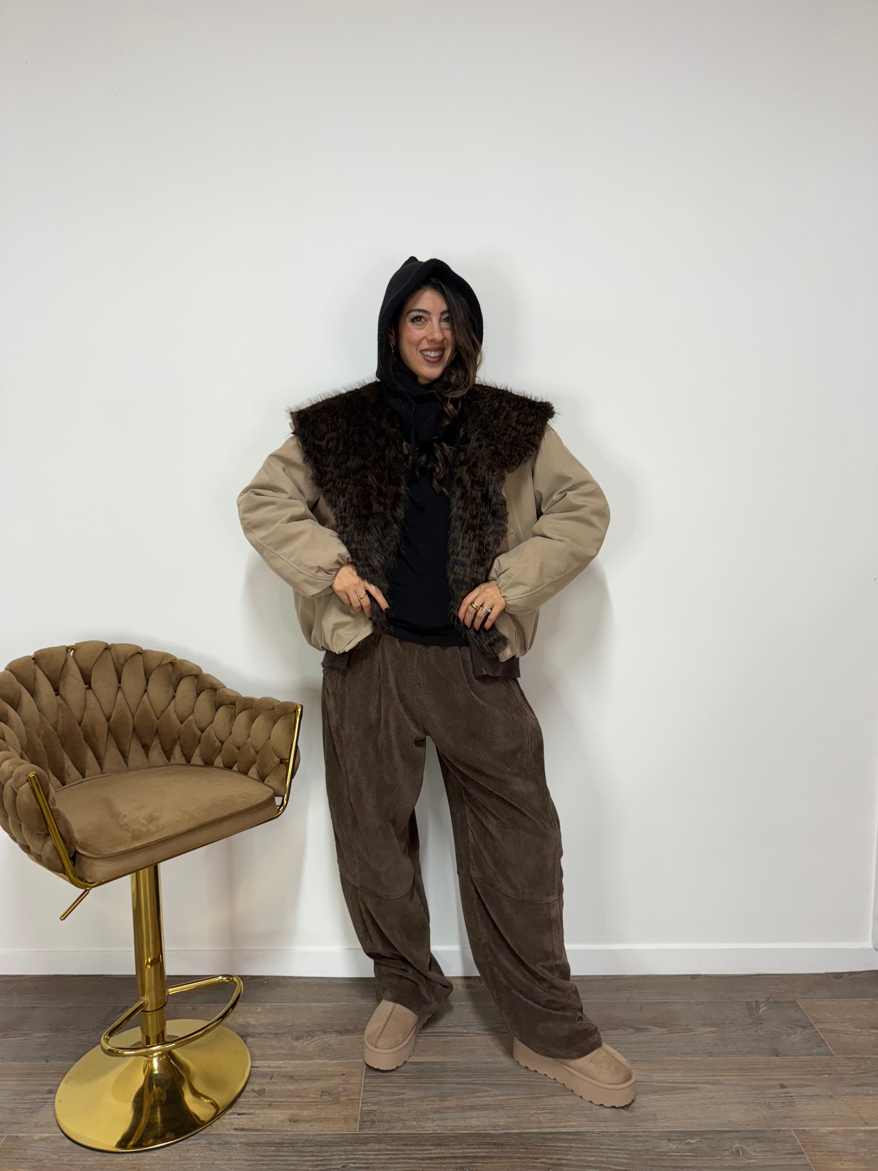 Pantalone Velluto Coffee JUST WEST