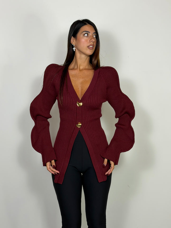 Cardigan Onda Bordeaux
