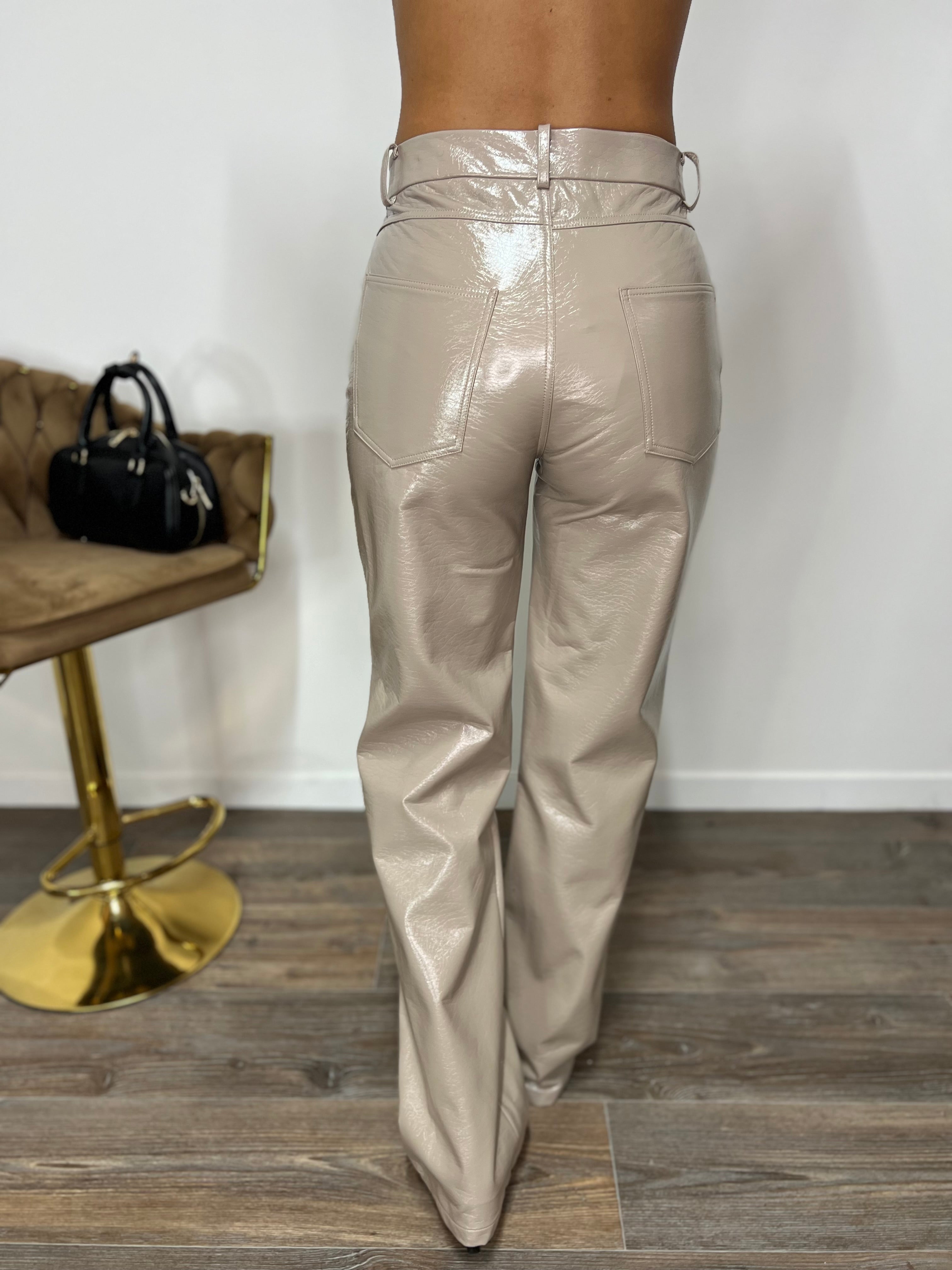 Pantalone Vinile LUMINA Fango