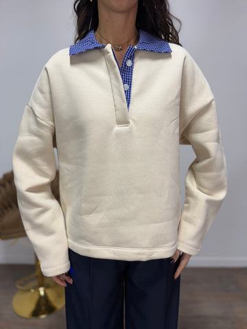 Felpa Camicia LUMINA Panna