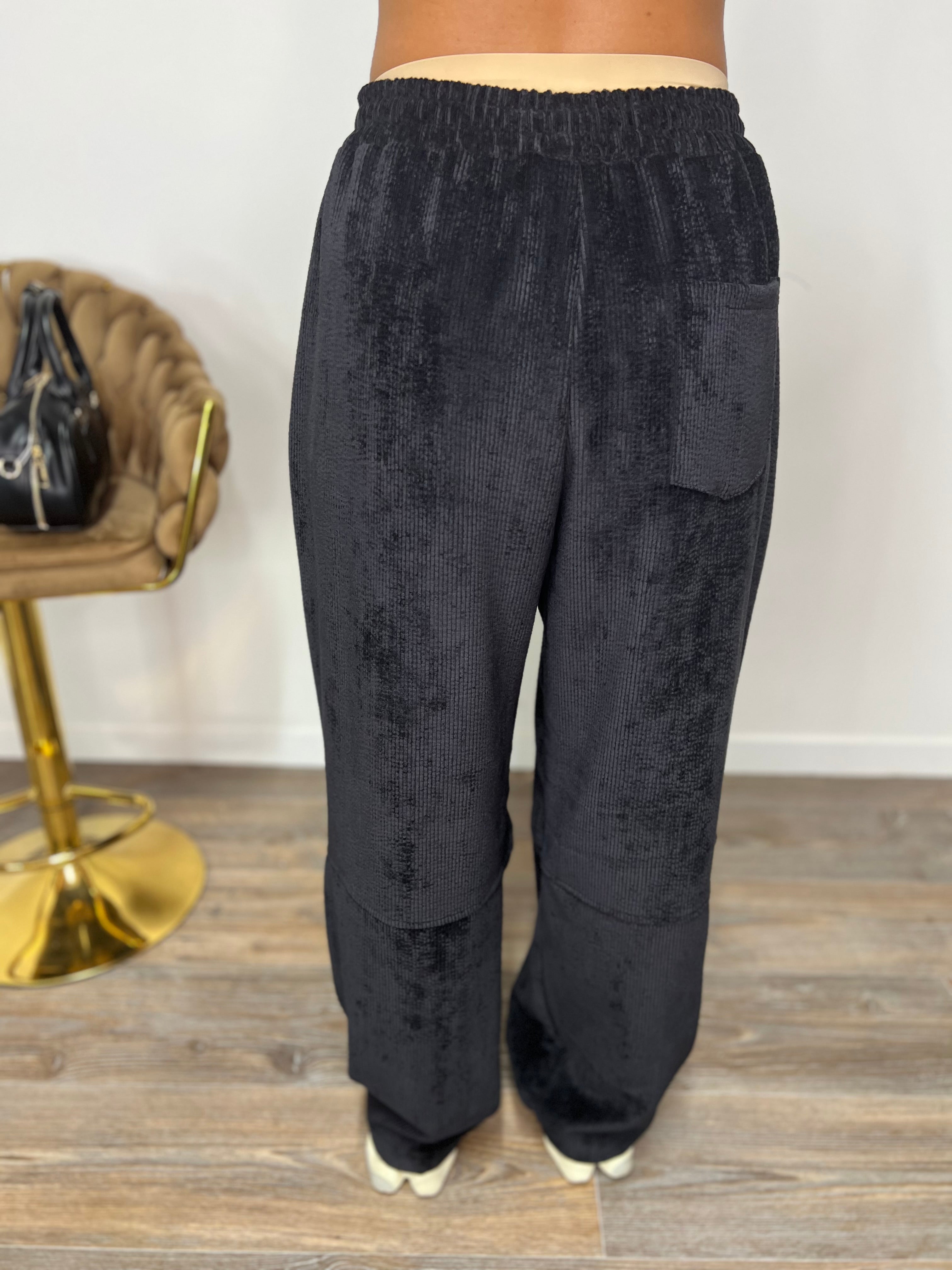 Pantalone Velluto Black JUST WEST