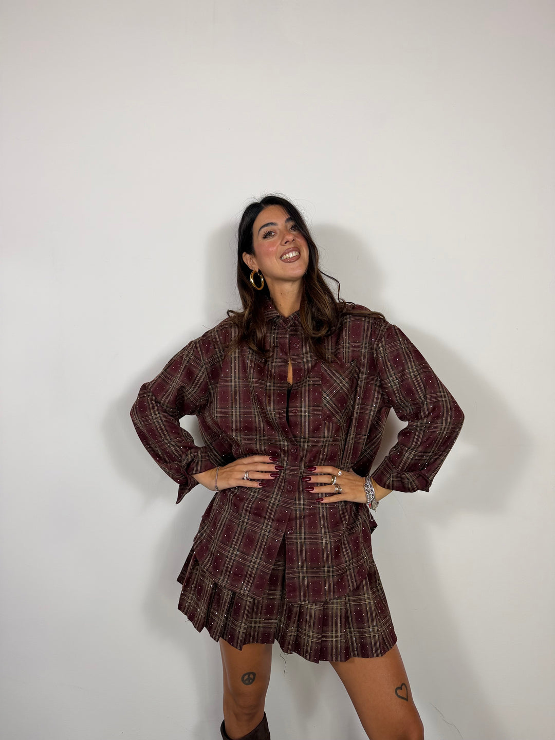 Camicia Stellata Bordeaux