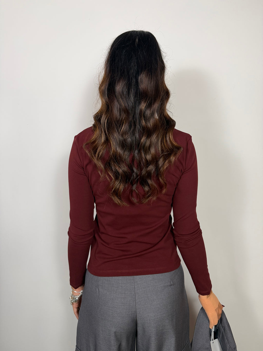 Maglia Bottoncini  LUMINA Bordeaux