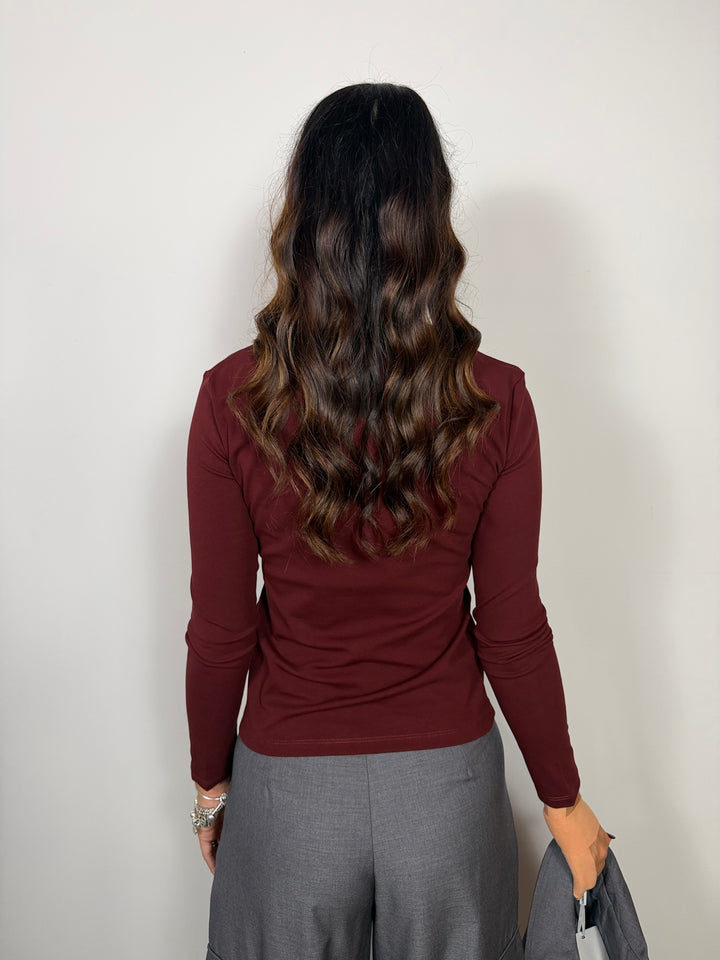 Maglia Bottoncini  LUMINA Bordeaux